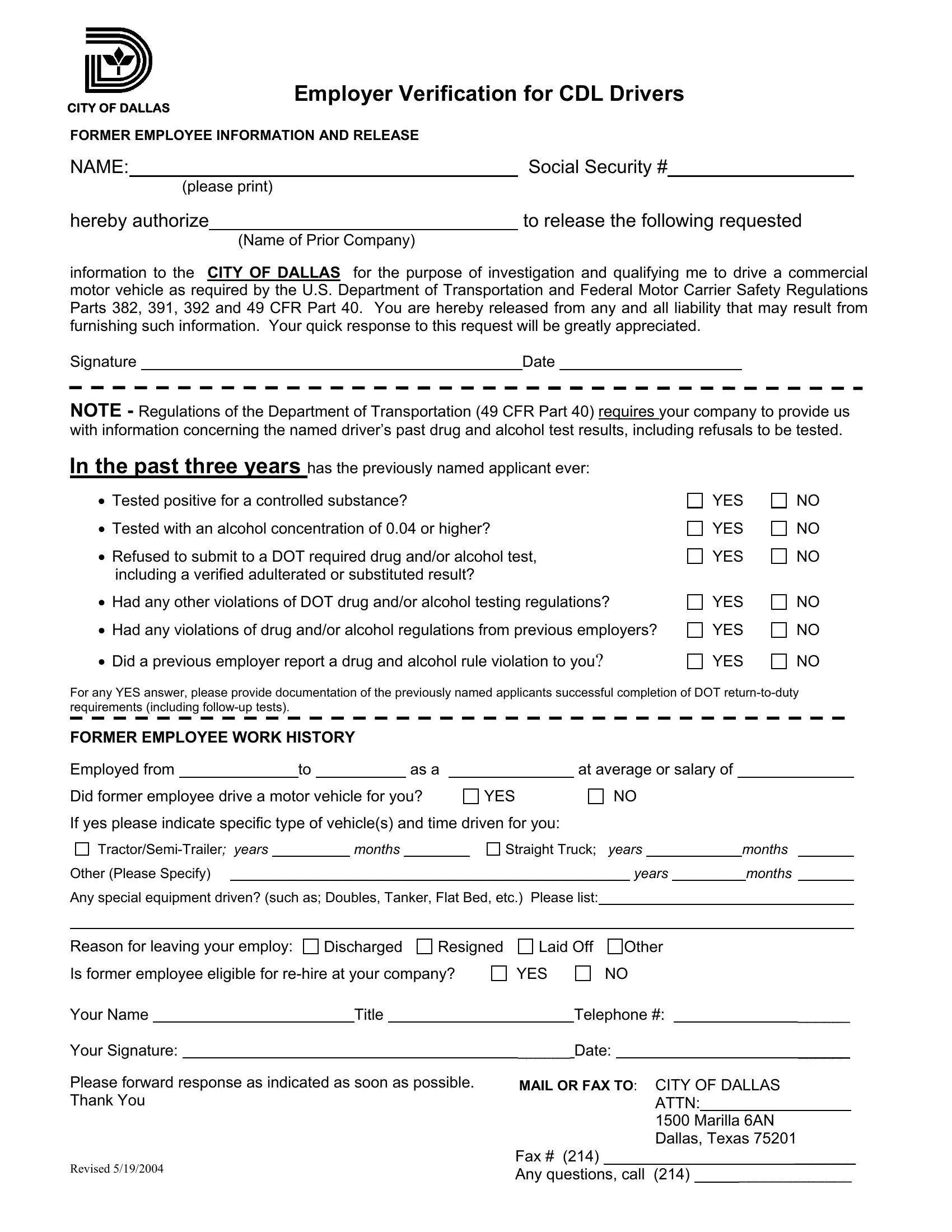 Cdl Verification Form ≡ Fill Out Printable PDF Forms Online