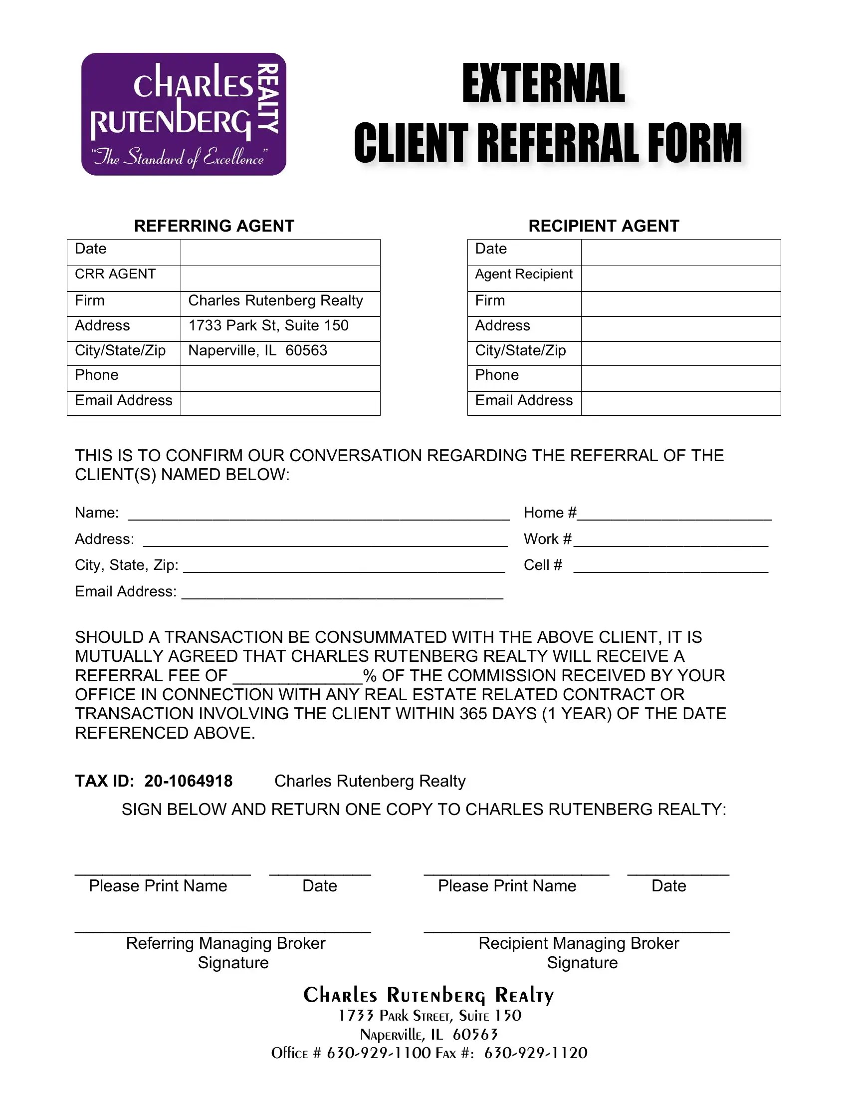 Charles Rutenberg Client Form ≡ Fill Out Printable PDF Forms Online