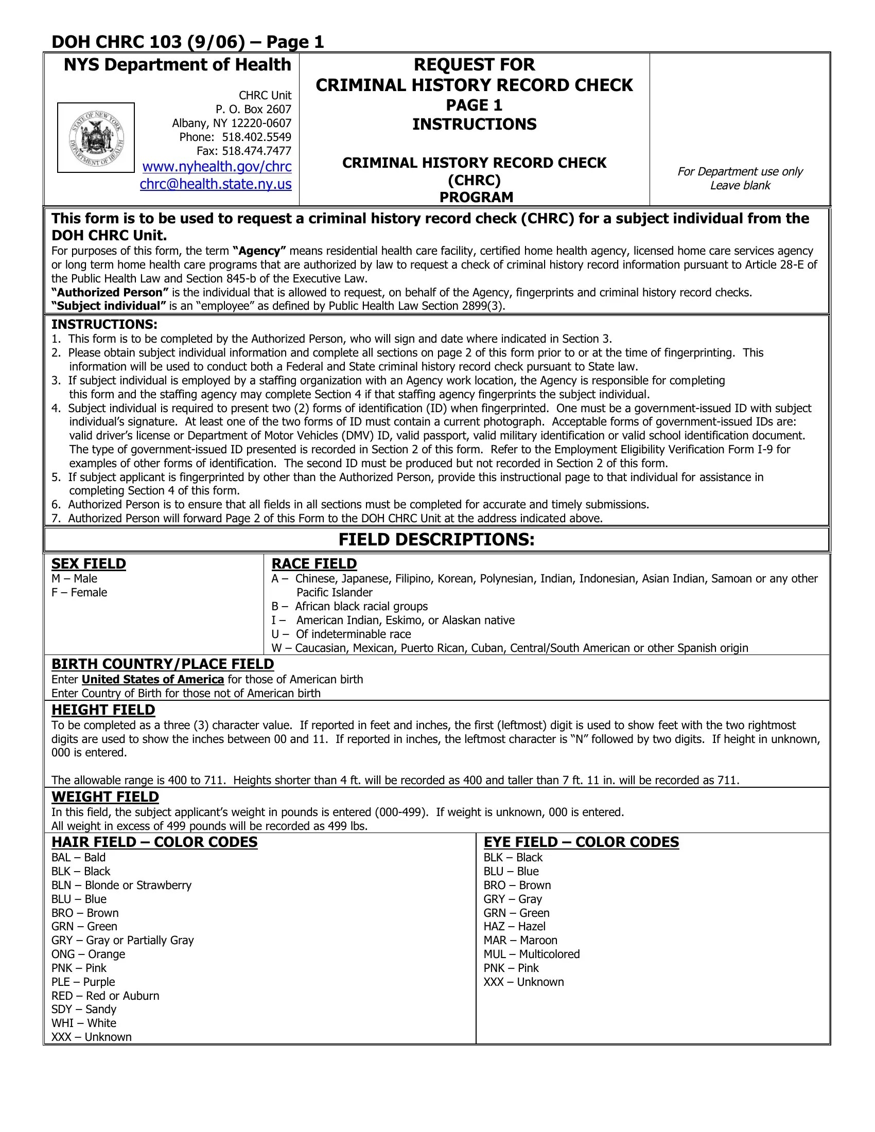 Chrc 103 Form ≡ Fill Out Printable PDF Forms Online