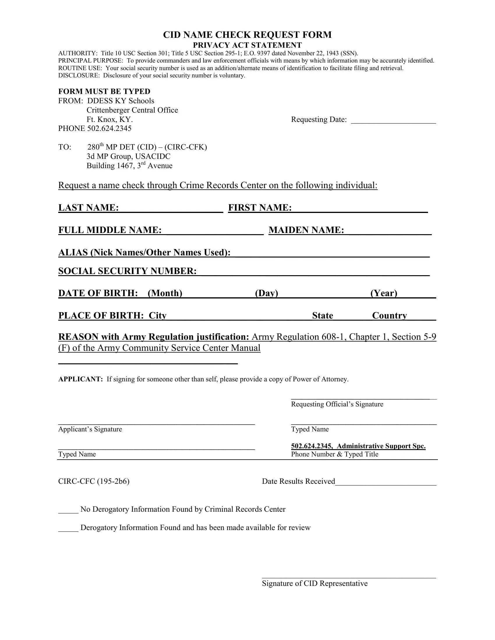 Cid Name Check Request Form ≡ Fill Out Printable PDF Forms Online