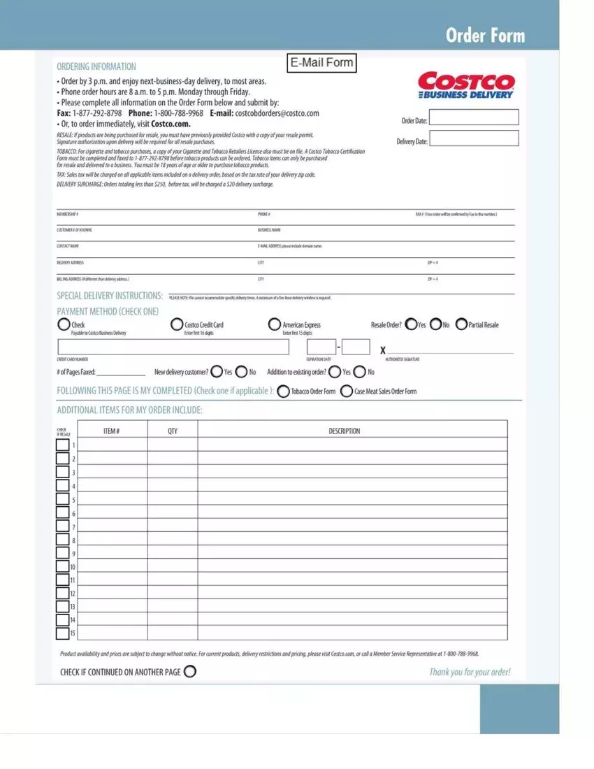 Costco Cigarettes Order Form ≡ Fill Out Printable PDF Forms Online