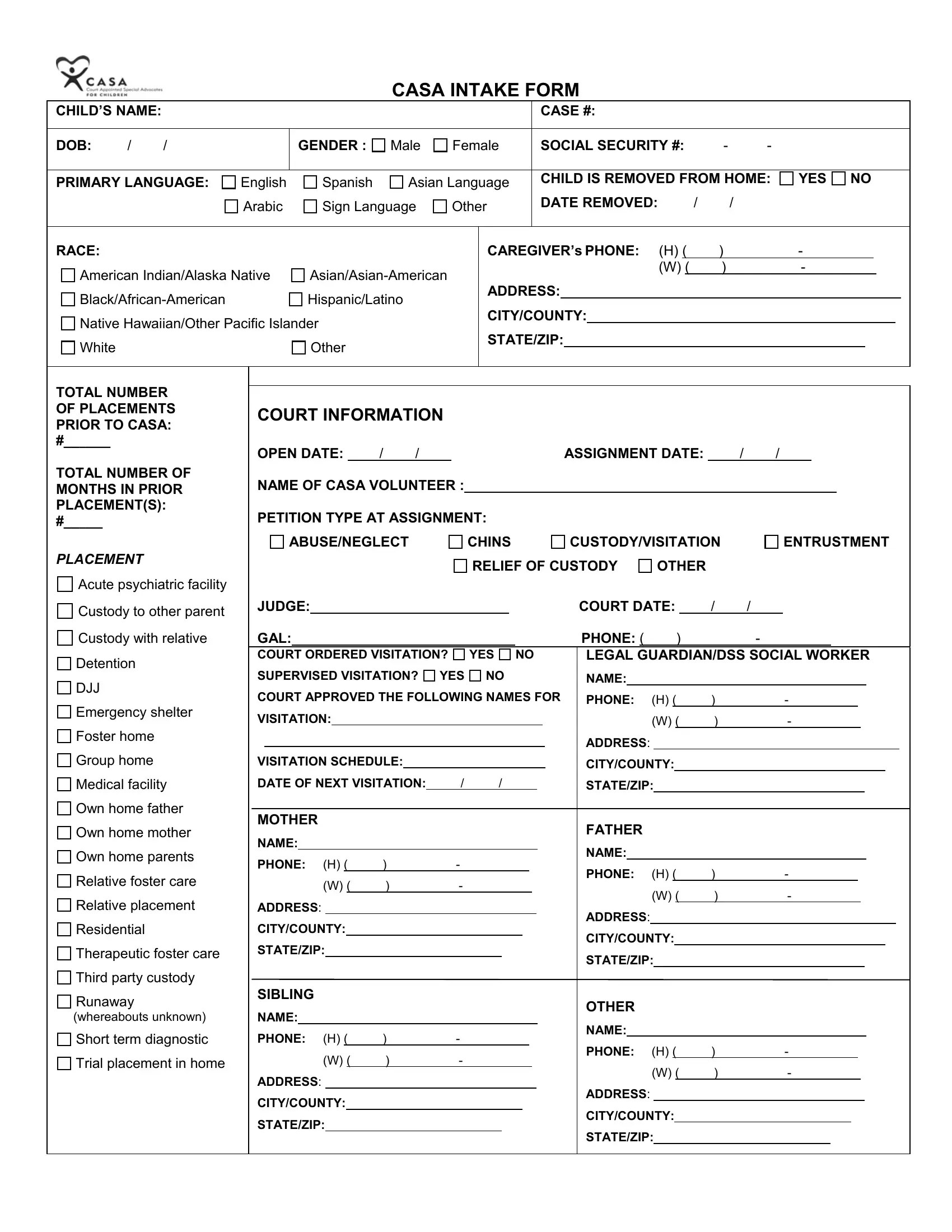 Criminal Intake Form ≡ Fill Out Printable PDF Forms Online