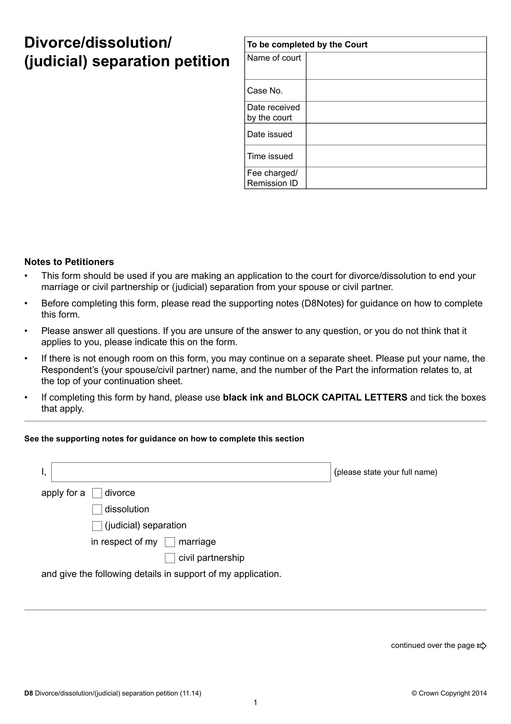D8 Divorce Form ≡ Fill Out Printable PDF Forms Online