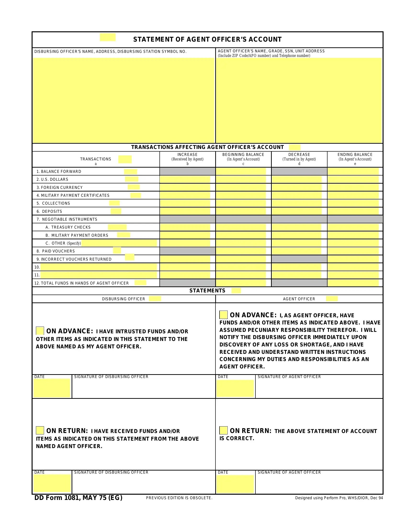 Dd Form 1081 ≡ Fill Out Printable PDF Forms Online