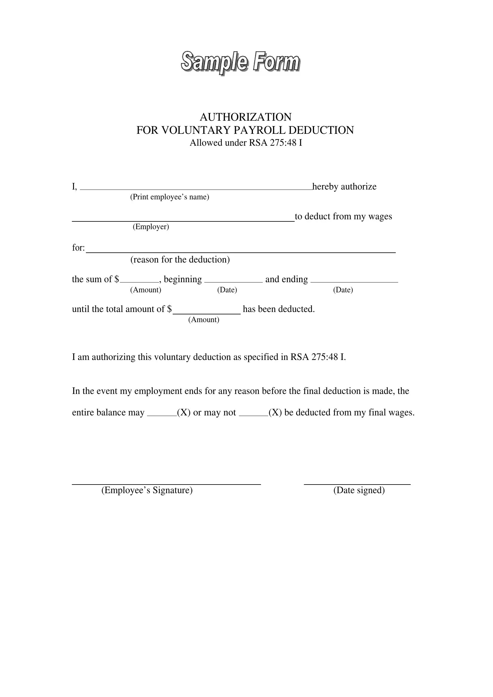 Deduct Authorization Form ≡ Fill Out Printable PDF Forms Online