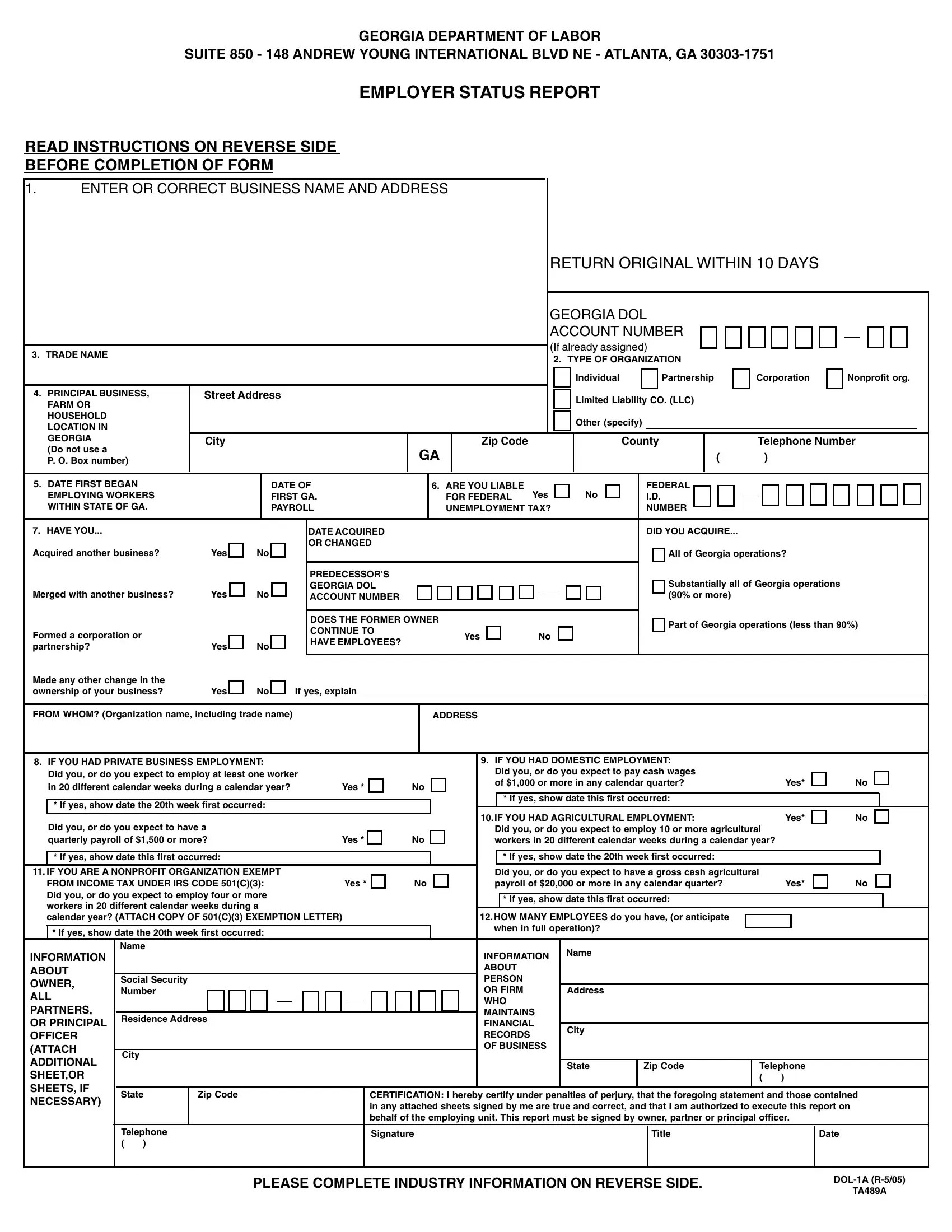 Dol 1A Form ≡ Fill Out Printable PDF Forms Online