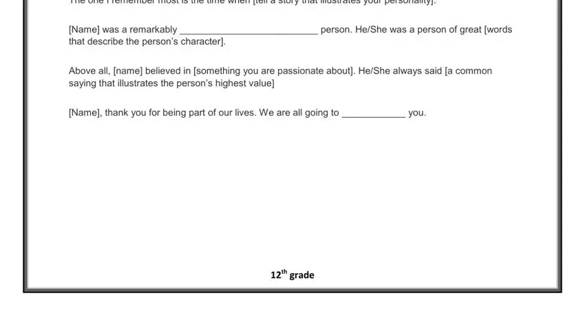 Eulogy Template ≡ Fill Out Printable PDF Forms Online Eulogy Template ≡ Fill Out Printable PDF Forms Online