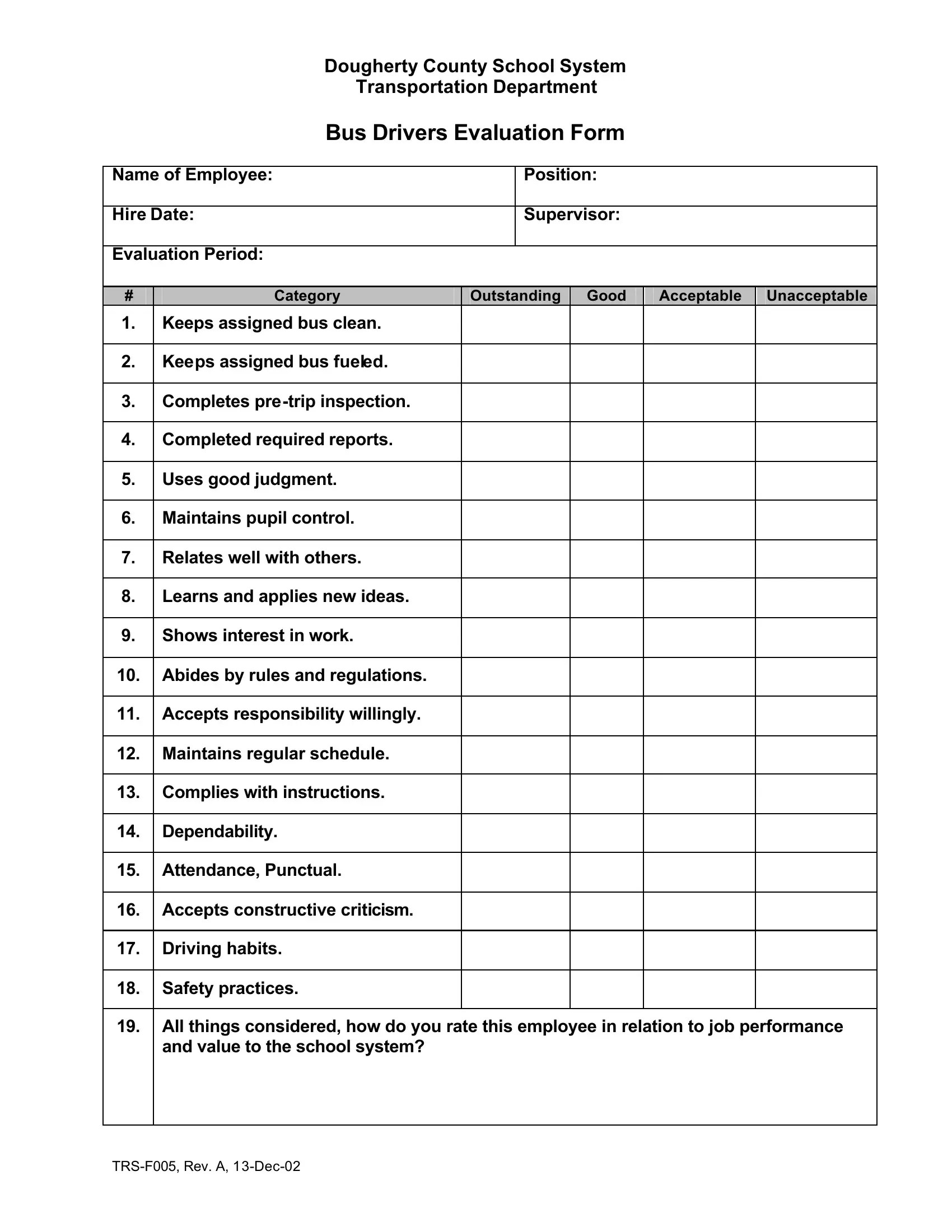 Evaluation Form System ≡ Fill Out Printable PDF Forms Online