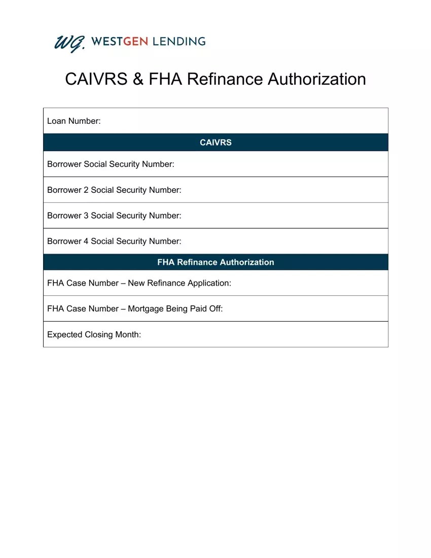 Fha Refinance Authorization ≡ Fill Out Printable PDF Forms Online