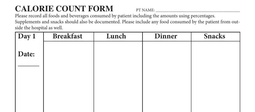 Fillable Calorie Count Form ≡ Fill Out Printable PDF Forms Online