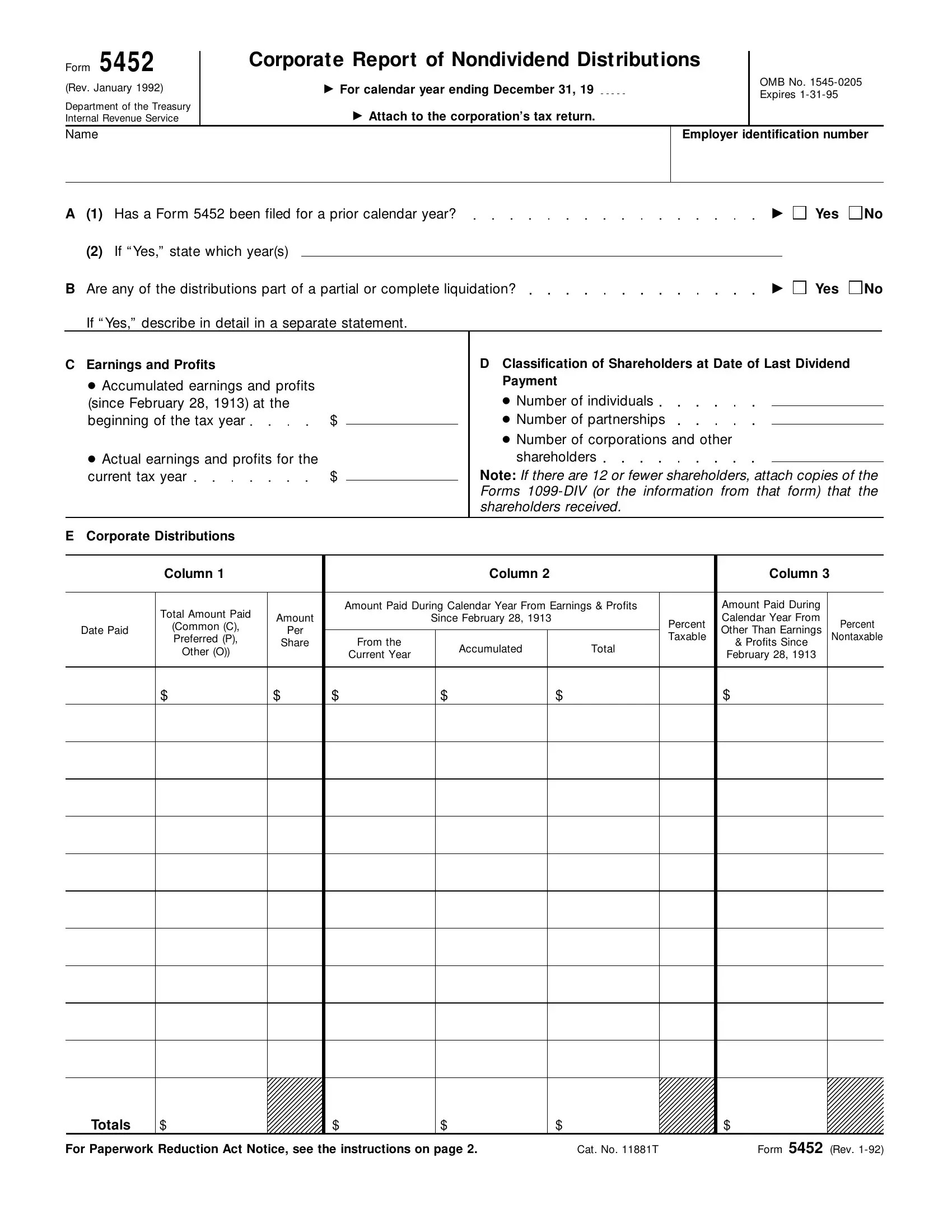 Form 5452 ≡ Fill Out Printable PDF Forms Online