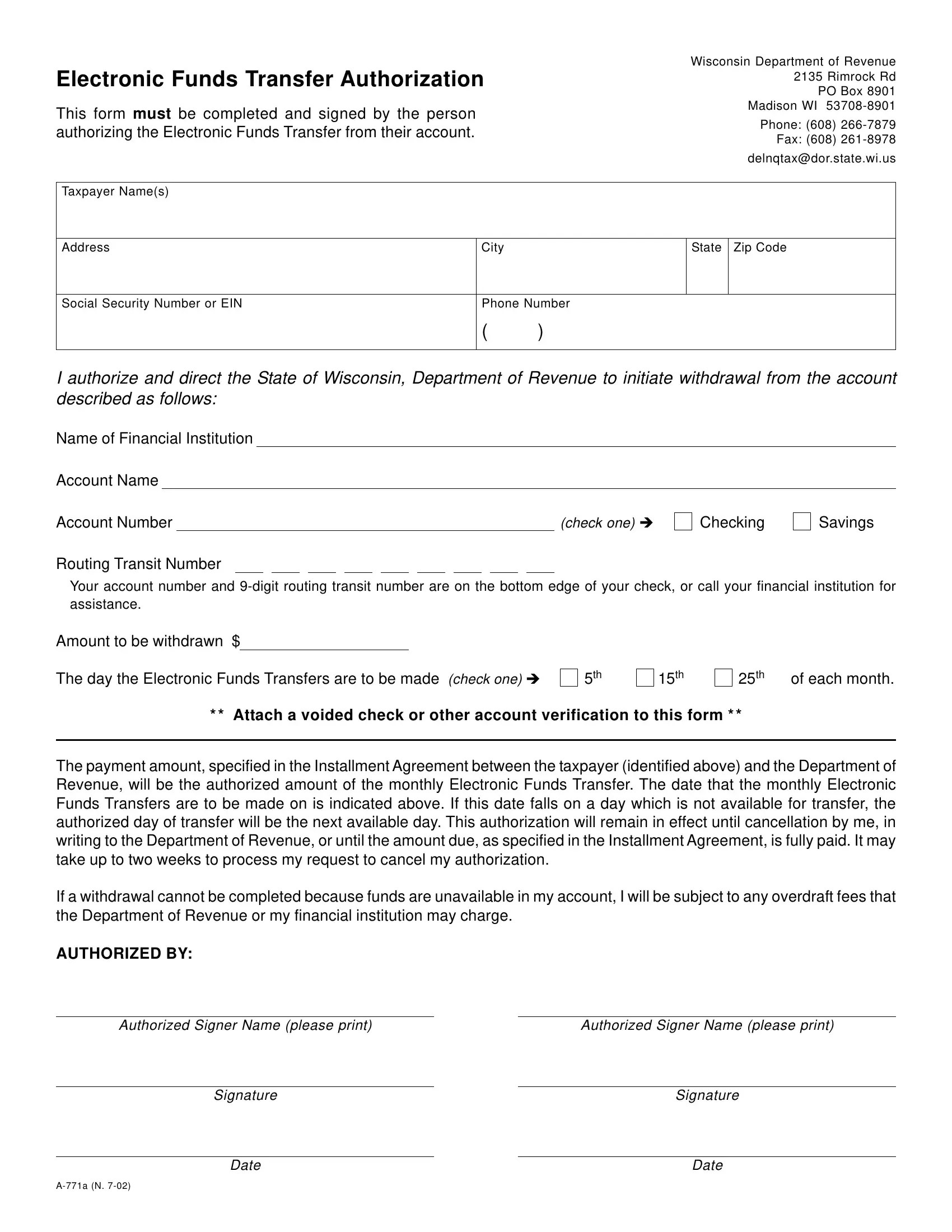 Form A 771A ≡ Fill Out Printable PDF Forms Online