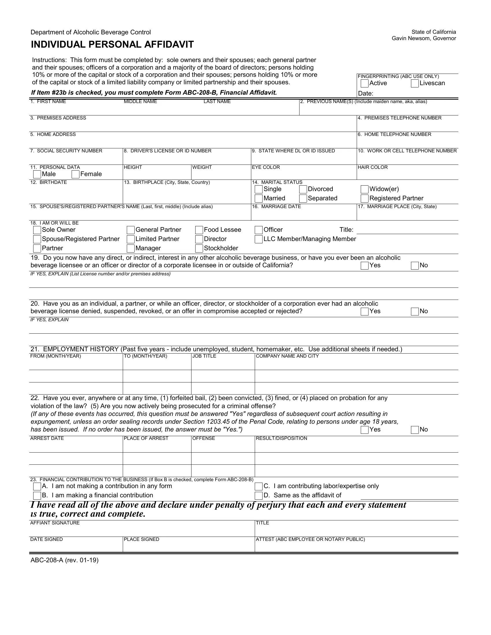 Form Abc 208 A ≡ Fill Out Printable PDF Forms Online