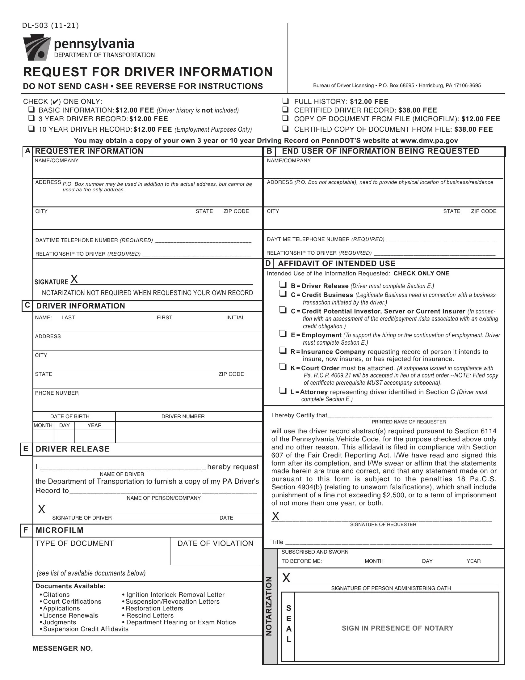 Form Dl 503 ≡ Fill Out Printable PDF Forms Online