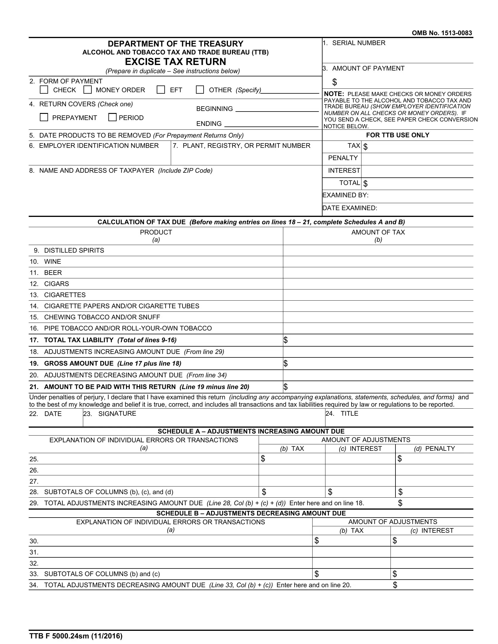 Form Excise ≡ Fill Out Printable PDF Forms Online