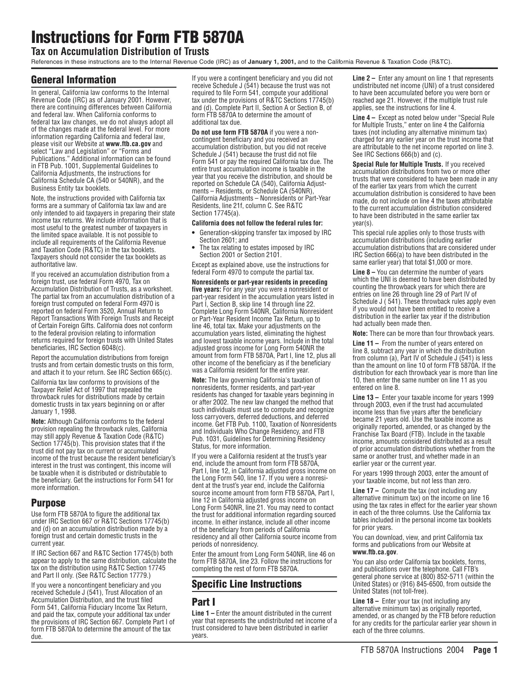 Form Ftb 5870A ≡ Fill Out Printable PDF Forms Online