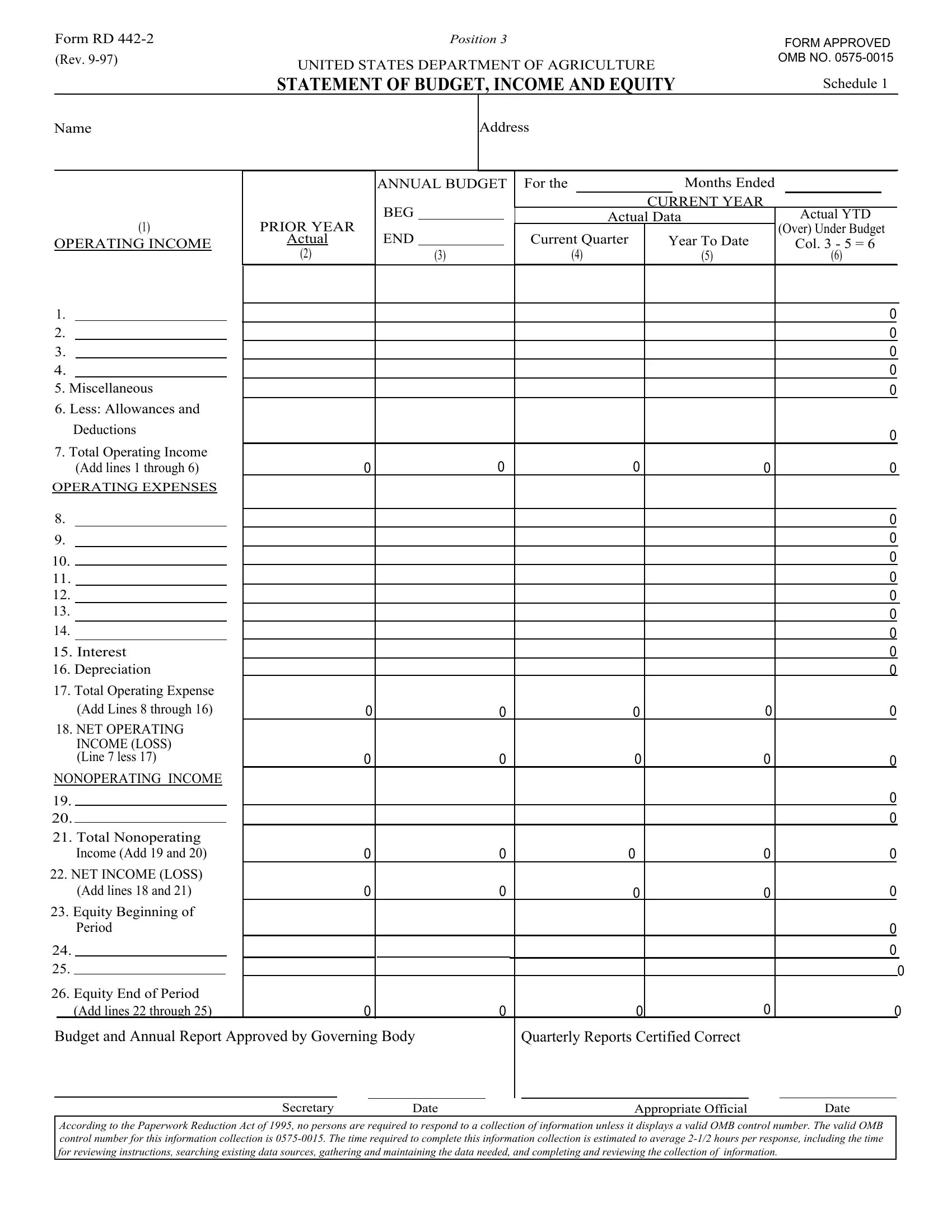 USDA Rural Development PDF Forms Fillable and Printable
