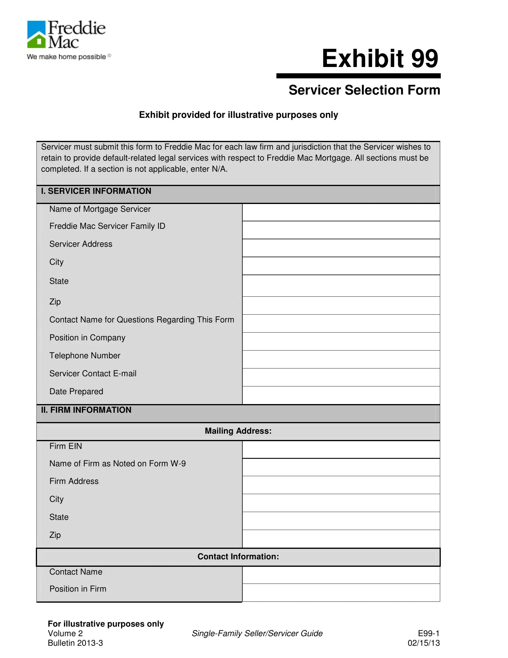 Freddie Mac Form 99 ≡ Fill Out Printable PDF Forms Online
