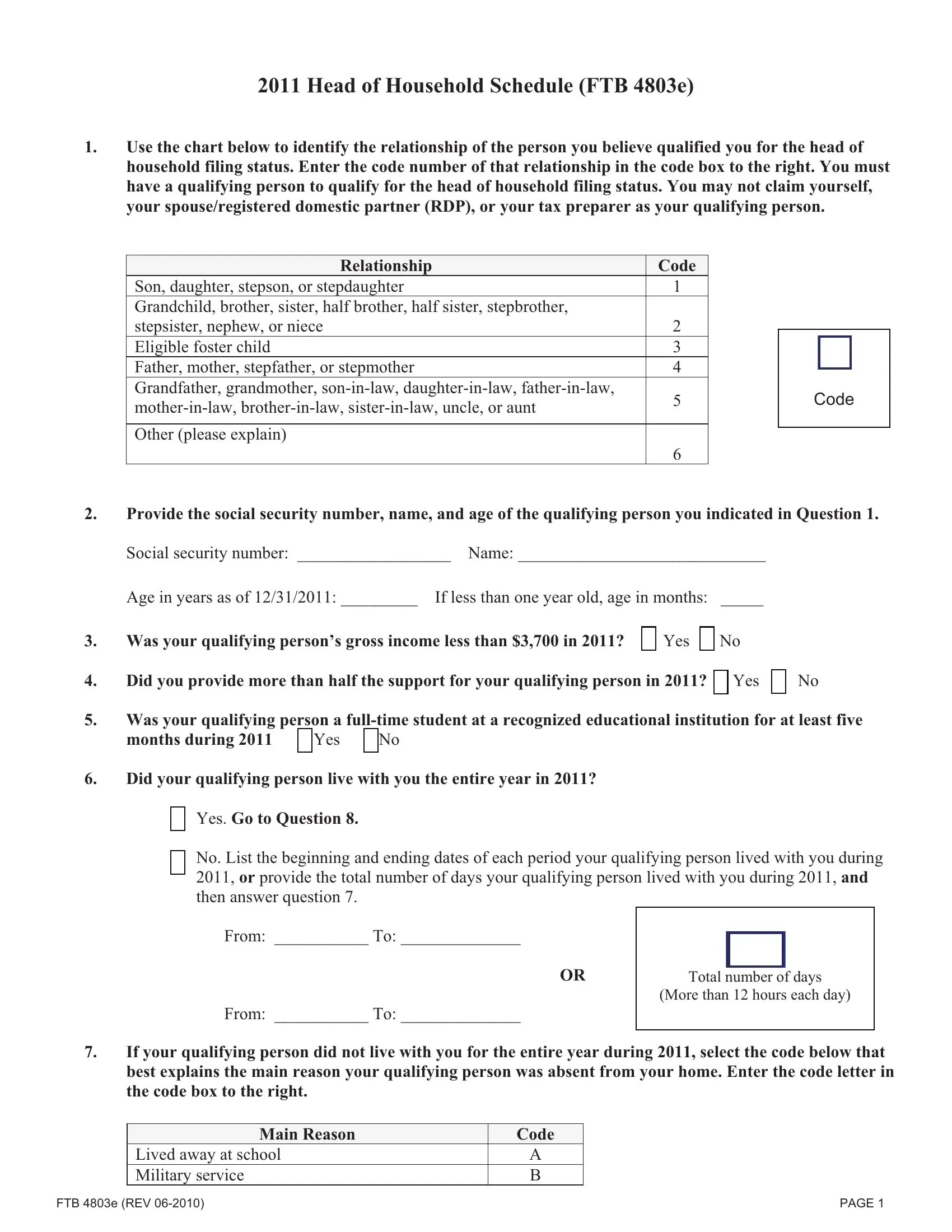 Ftb 4803E Form ≡ Fill Out Printable PDF Forms Online