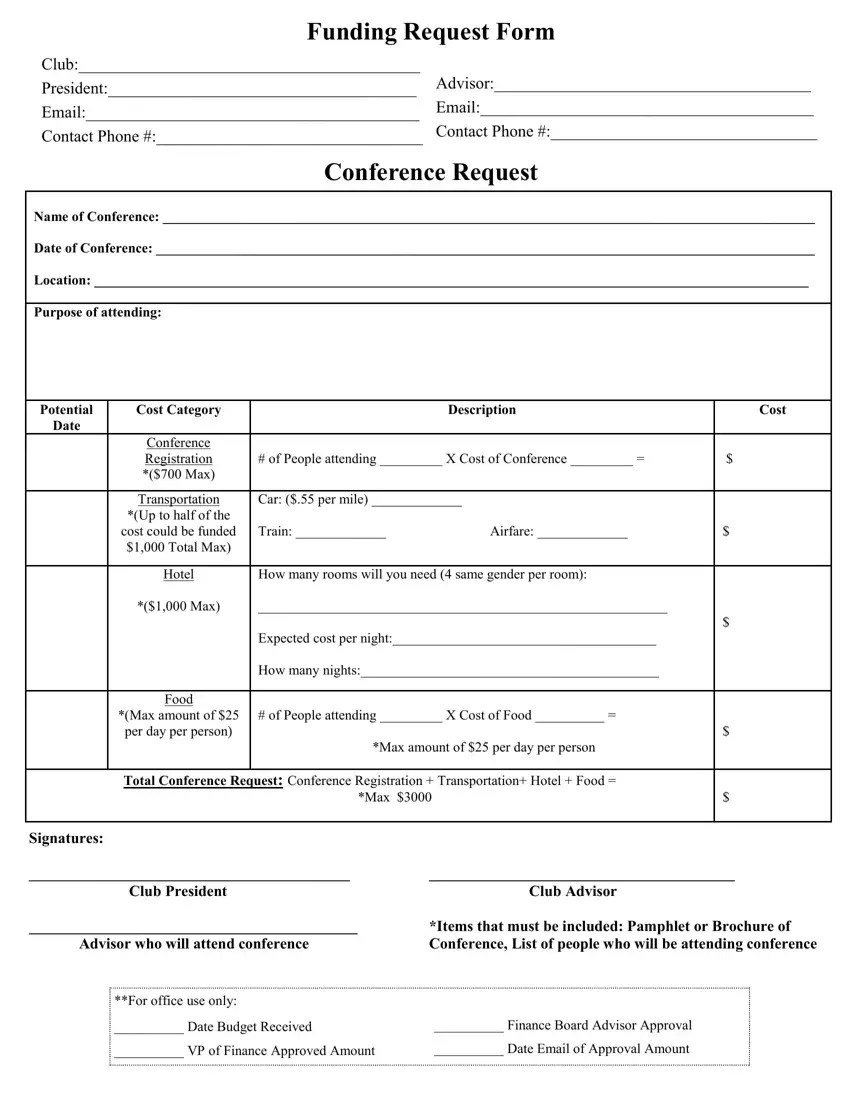 Funding Request Form ≡ Fill Out Printable PDF Forms Online