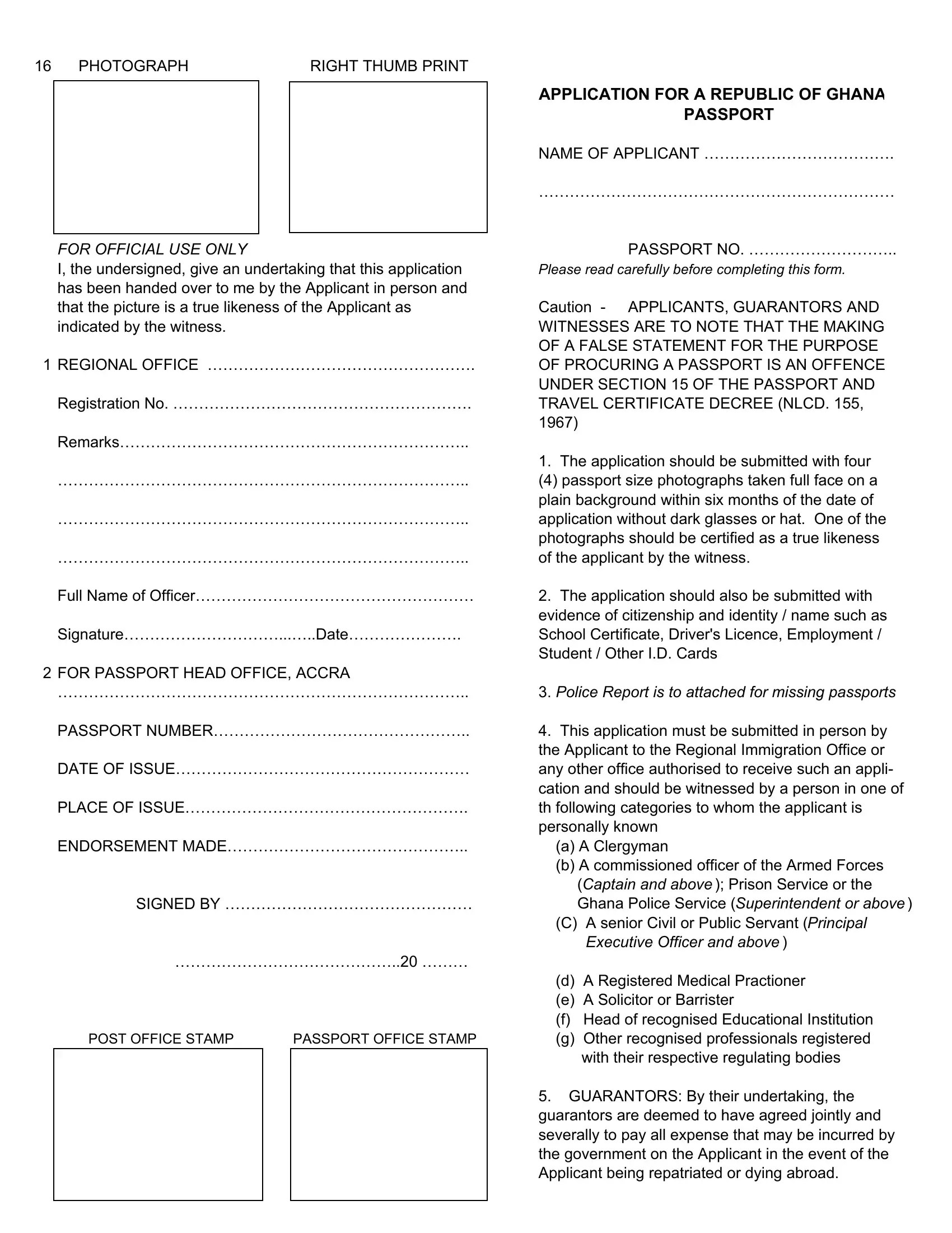 Ghanaian Passport Form ≡ Fill Out Printable PDF Forms Online