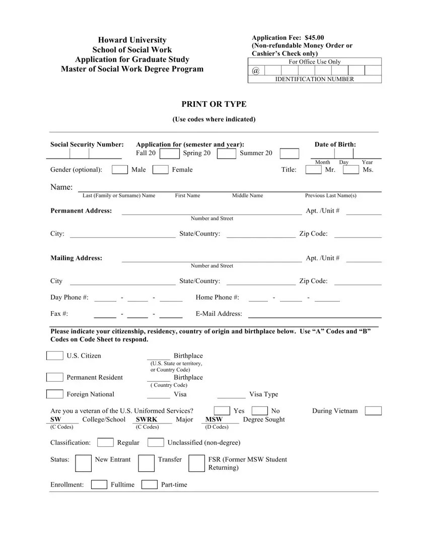 Howard University Application PDF Form FormsPal