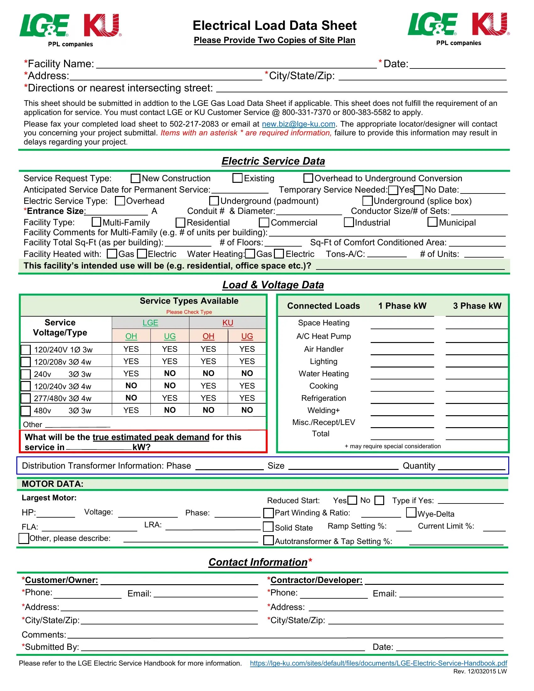 Ku Electric Form ≡ Fill Out Printable PDF Forms Online