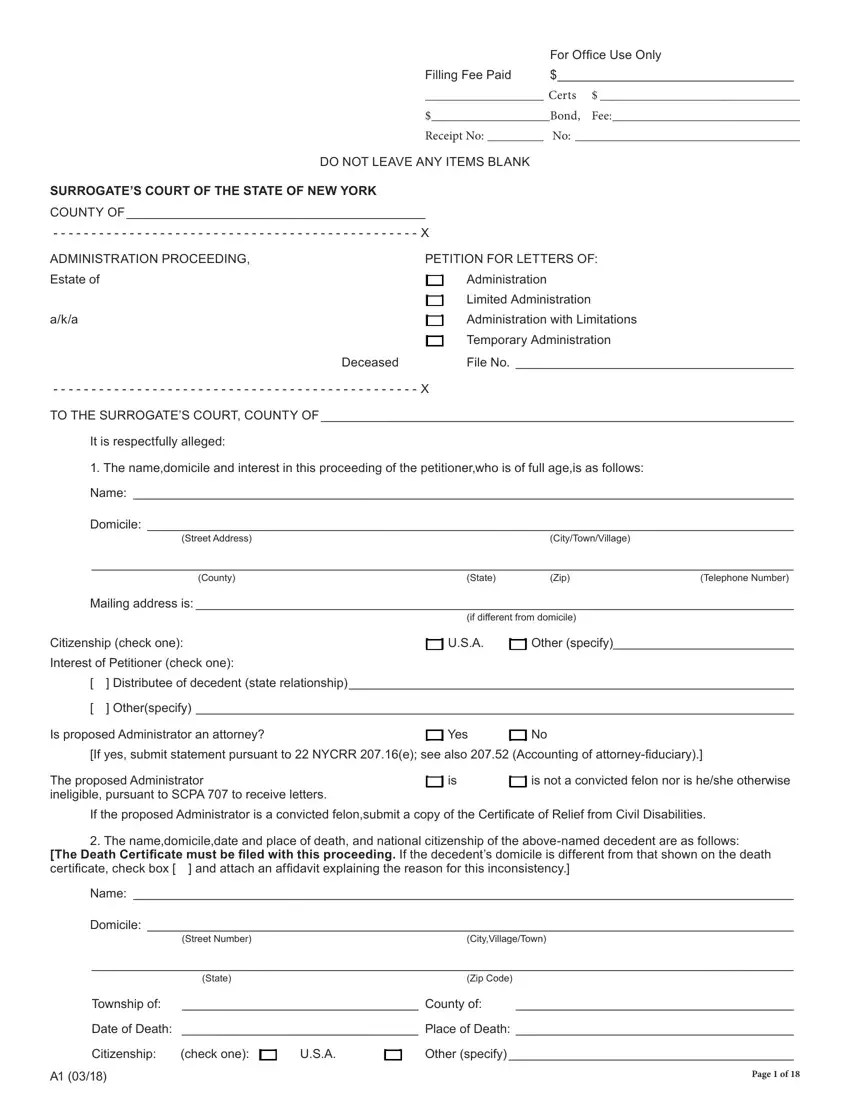 New York Letters of Administration ≡ Fill Out Printable PDF Forms Online
