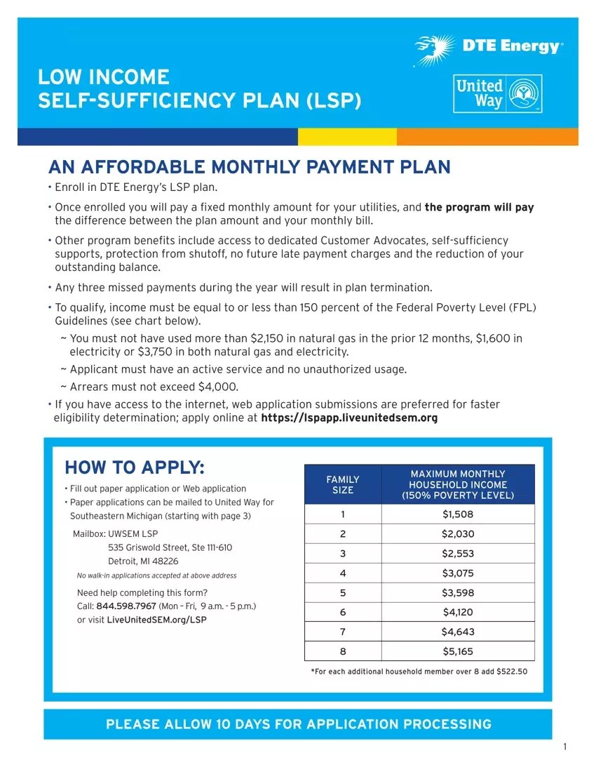 Lsp Program Dte ≡ Fill Out Printable PDF Forms Online