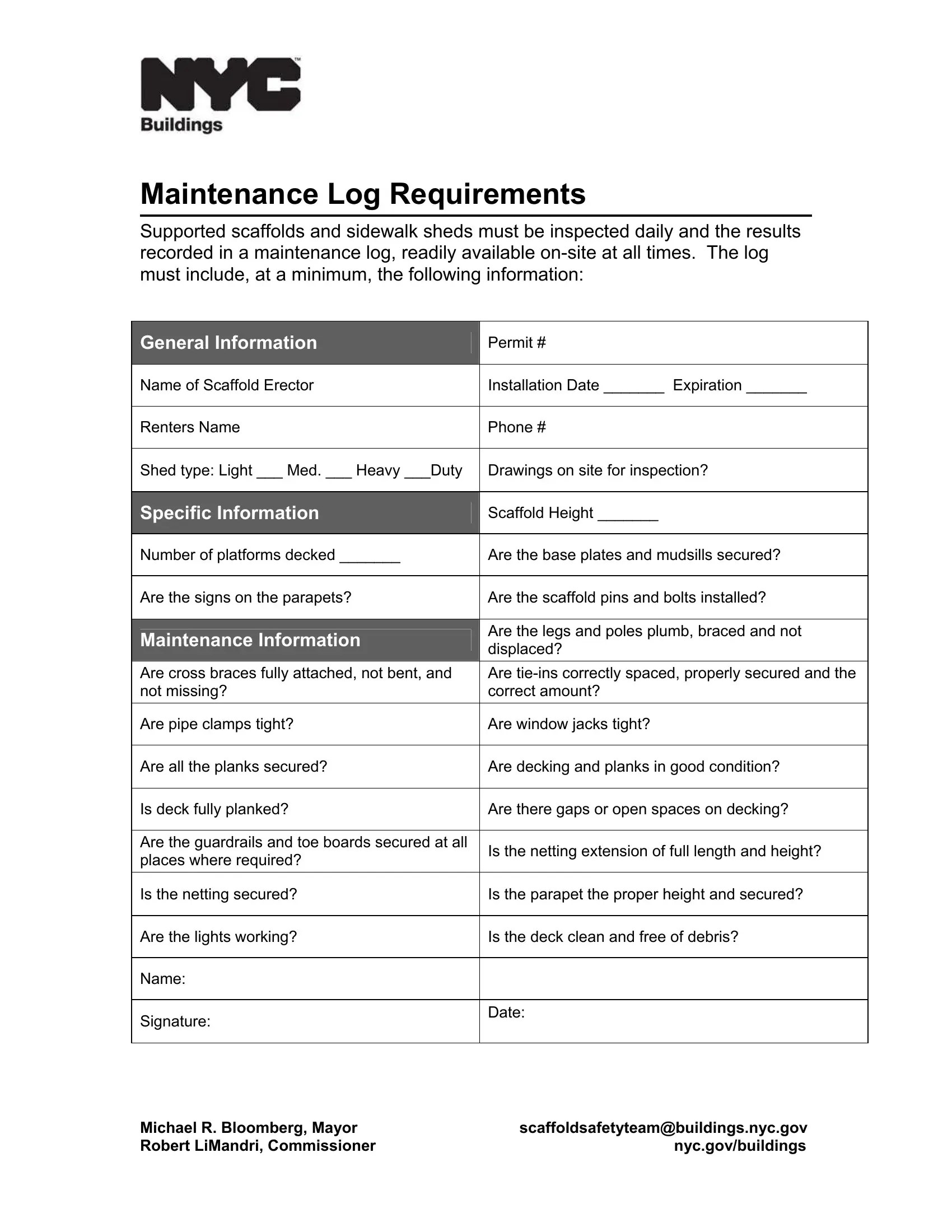 Maintenance Log Requirements PDF Form FormsPal