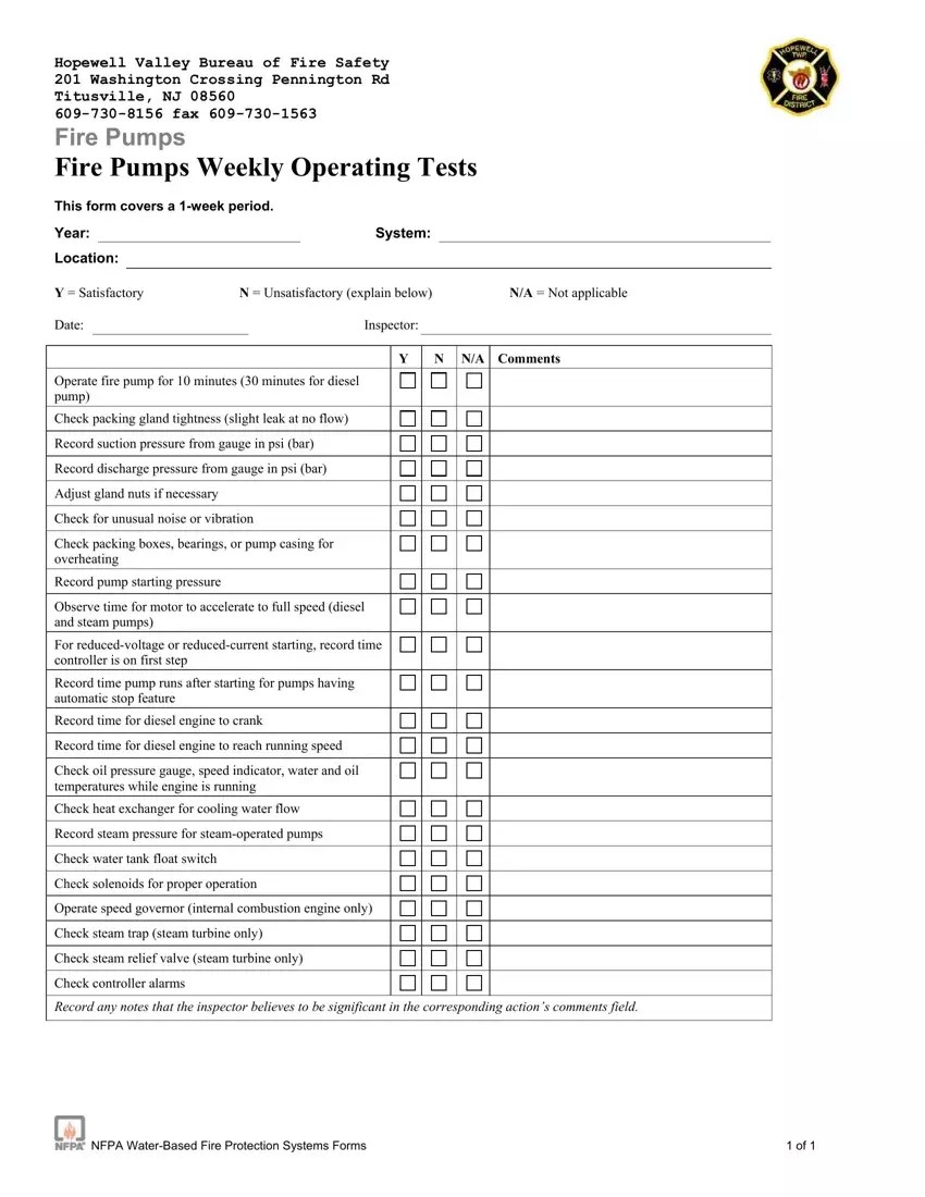 pump inspection checklist