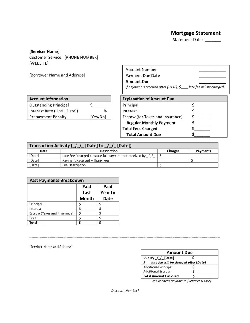 Mortgage Statement ≡ Fill Out Printable PDF Forms Online