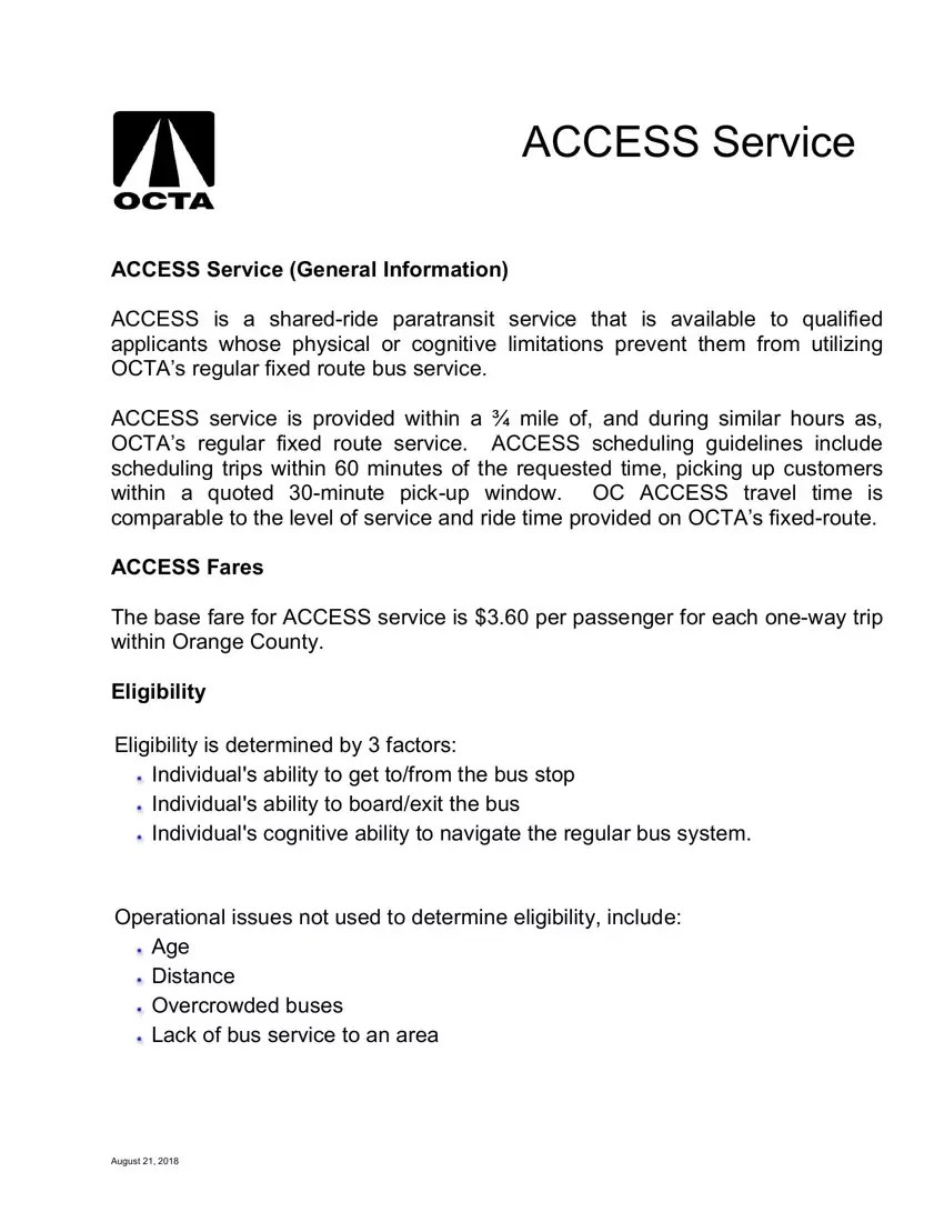 Octa Paratransit Application ≡ Fill Out Printable PDF Forms Online Octa Paratransit Application ≡ Fill Out Printable PDF Forms Online