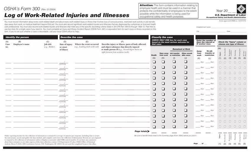 Osha Incident Report Form Template