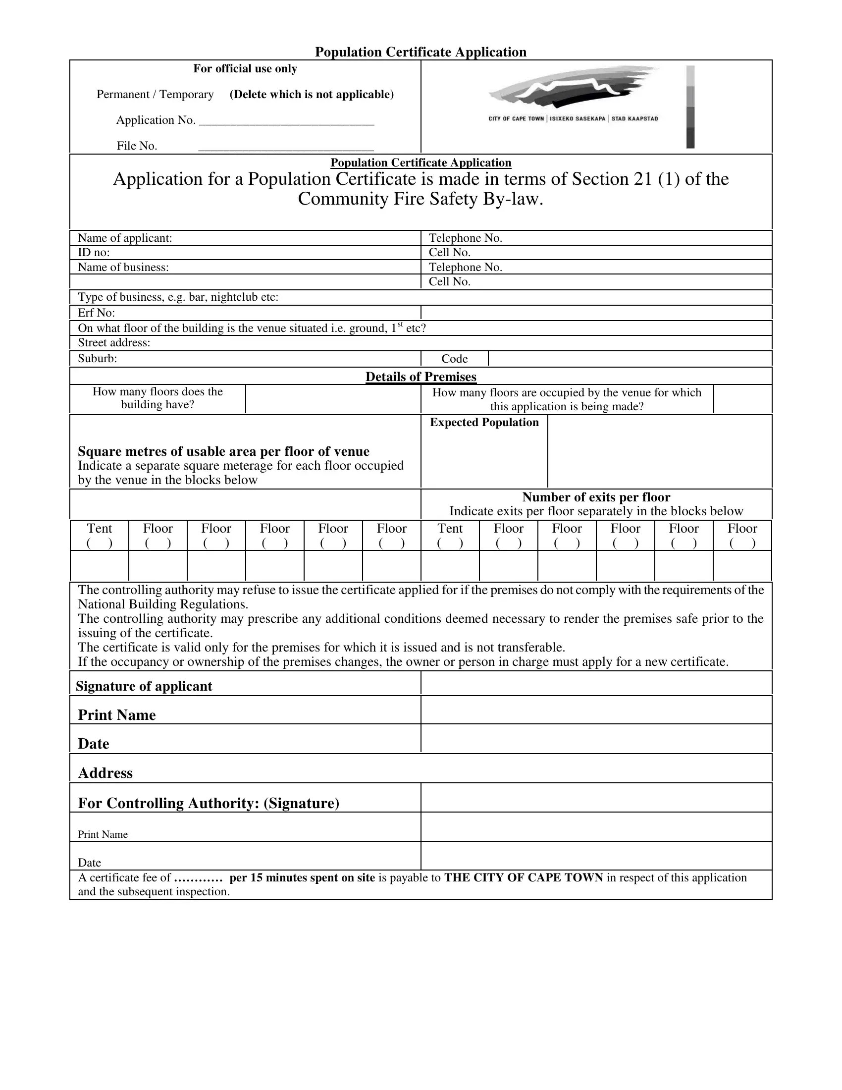 Population Certificate Form ≡ Fill Out Printable PDF Forms Online