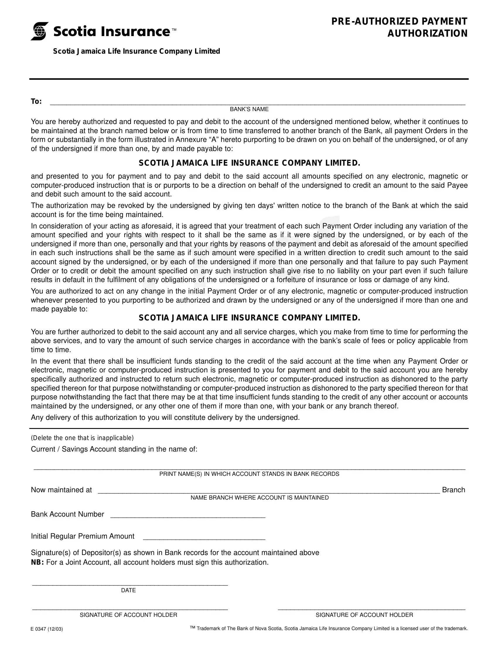 Pre Authorized Debit Form ≡ Fill Out Printable PDF Forms Online