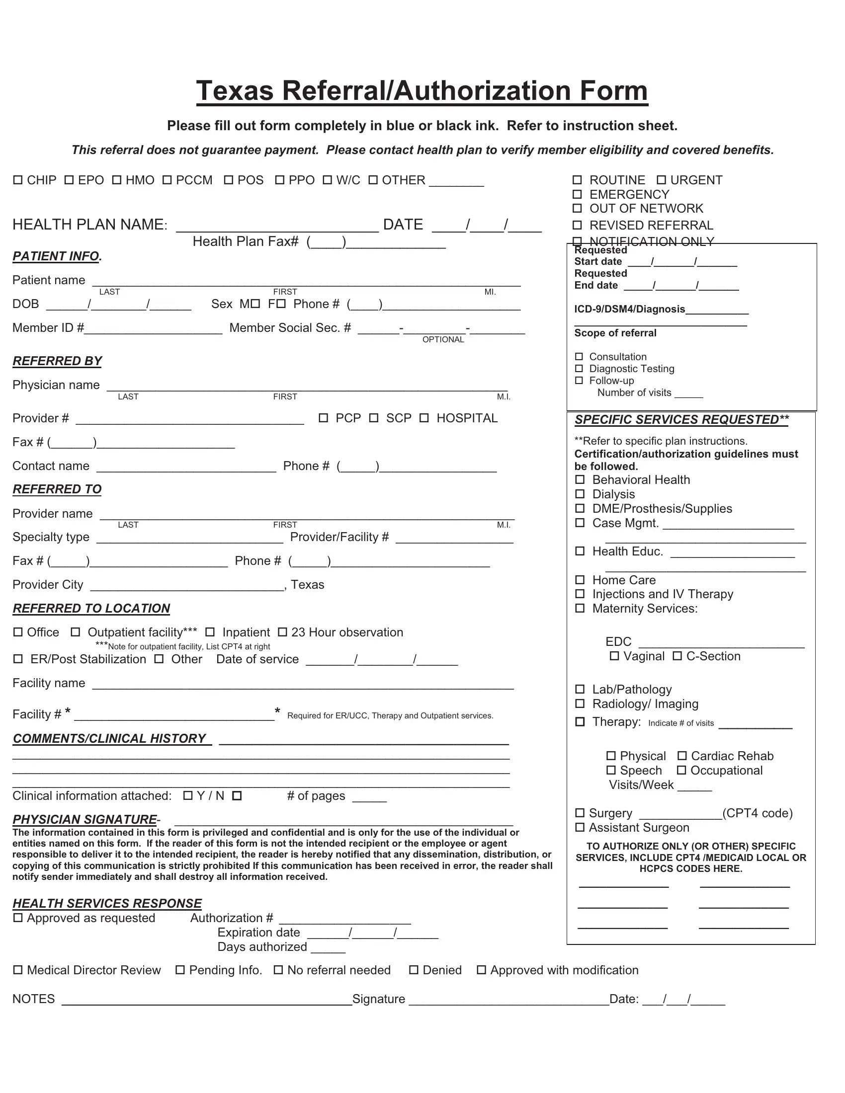 Referral Authorization Form ≡ Fill Out Printable PDF Forms Online