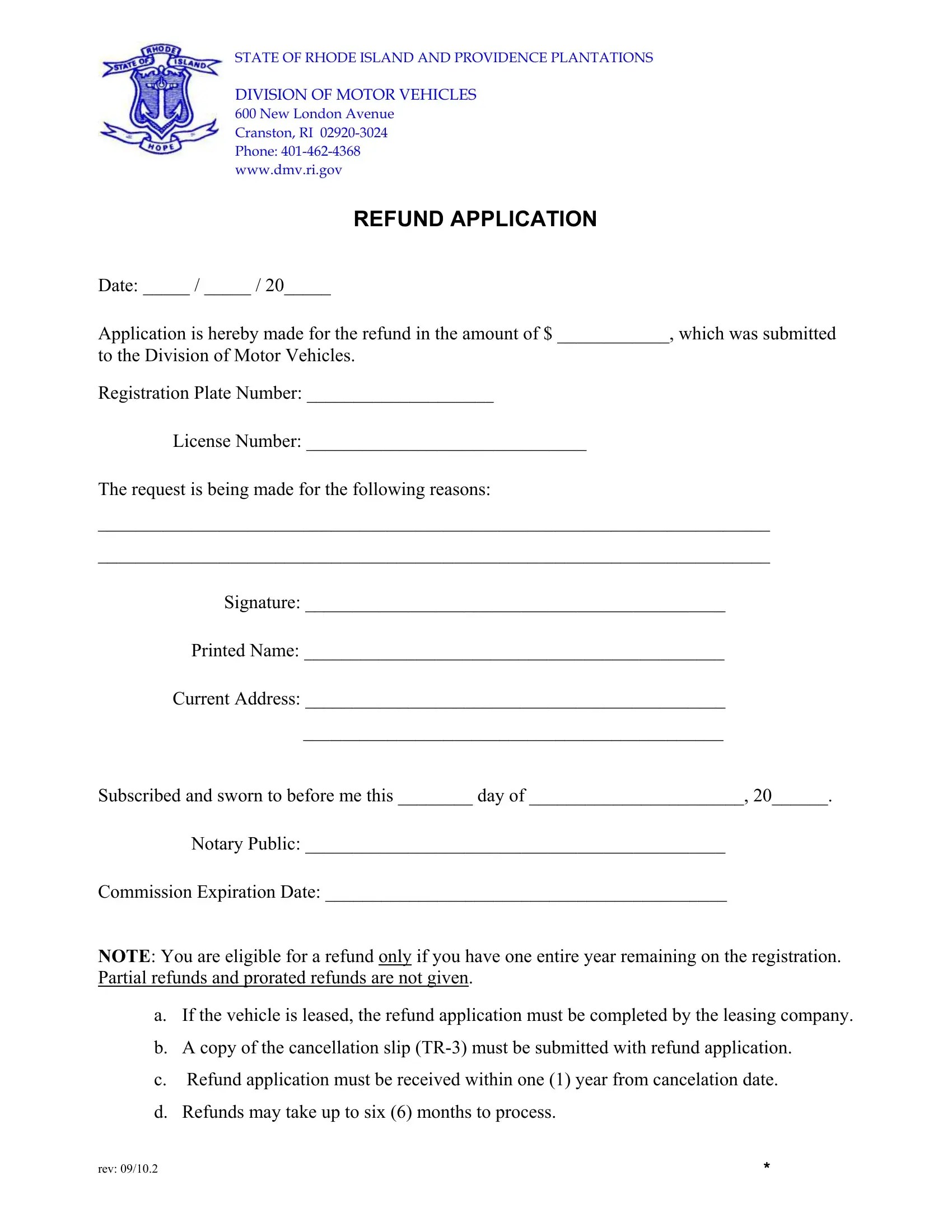 Refund Application Form ≡ Fill Out Printable PDF Forms Online