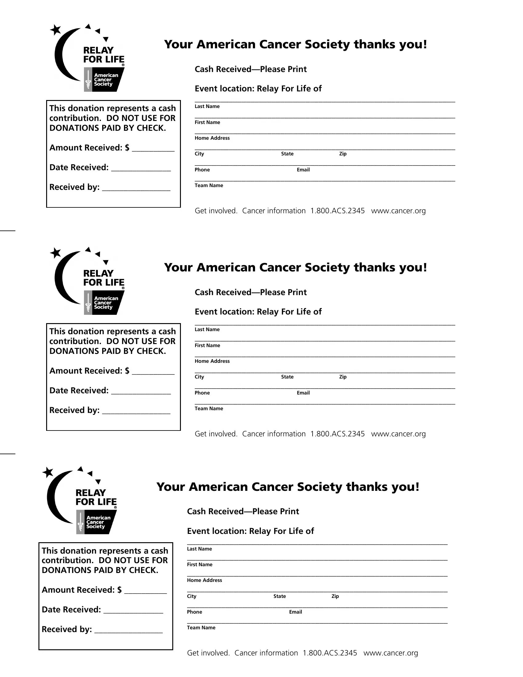 Relay For Life Form ≡ Fill Out Printable PDF Forms Online