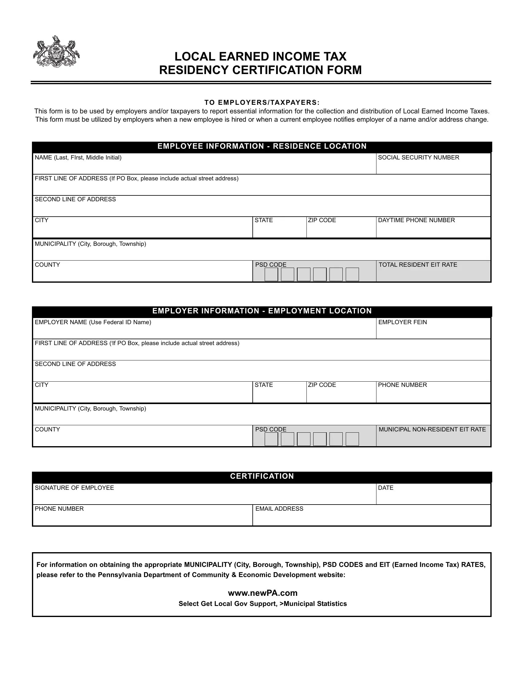 Residency Form ≡ Fill Out Printable PDF Forms Online