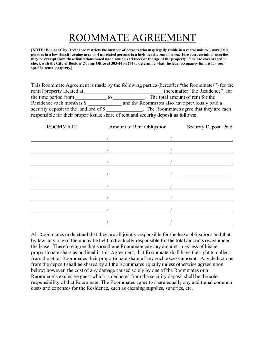 Roommate Application ≡ Fill Out Printable PDF Forms Online