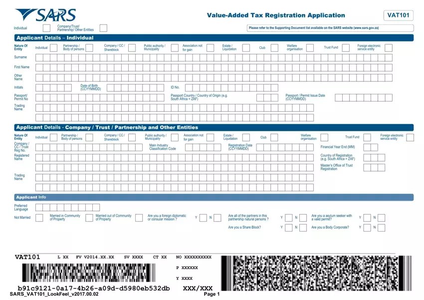 Sars Form Vat101 ≡ Fill Out Printable PDF Forms Online