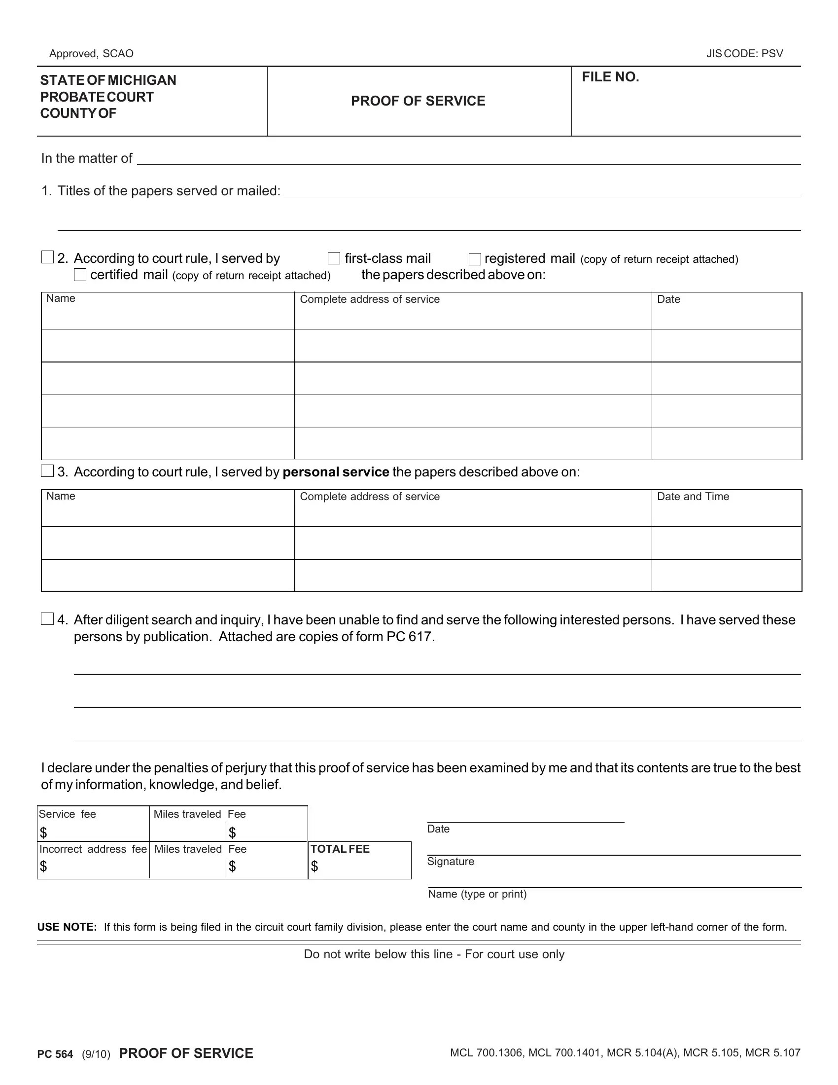Scao Form Proof Of Service ≡ Fill Out Printable PDF Forms Online