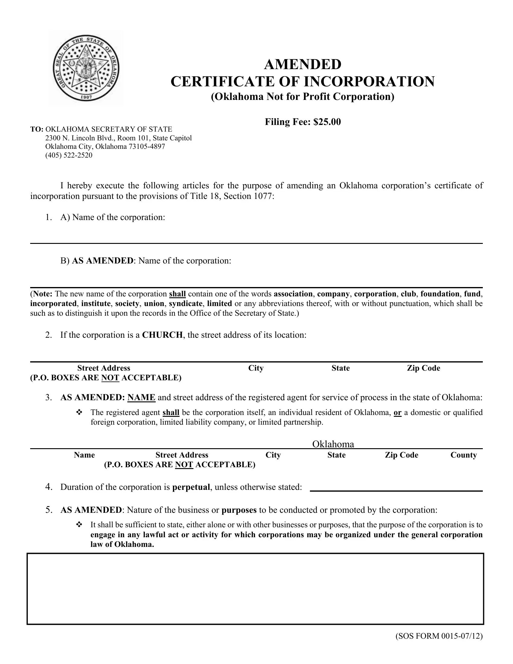 Sos Form 0015 ≡ Fill Out Printable PDF Forms Online