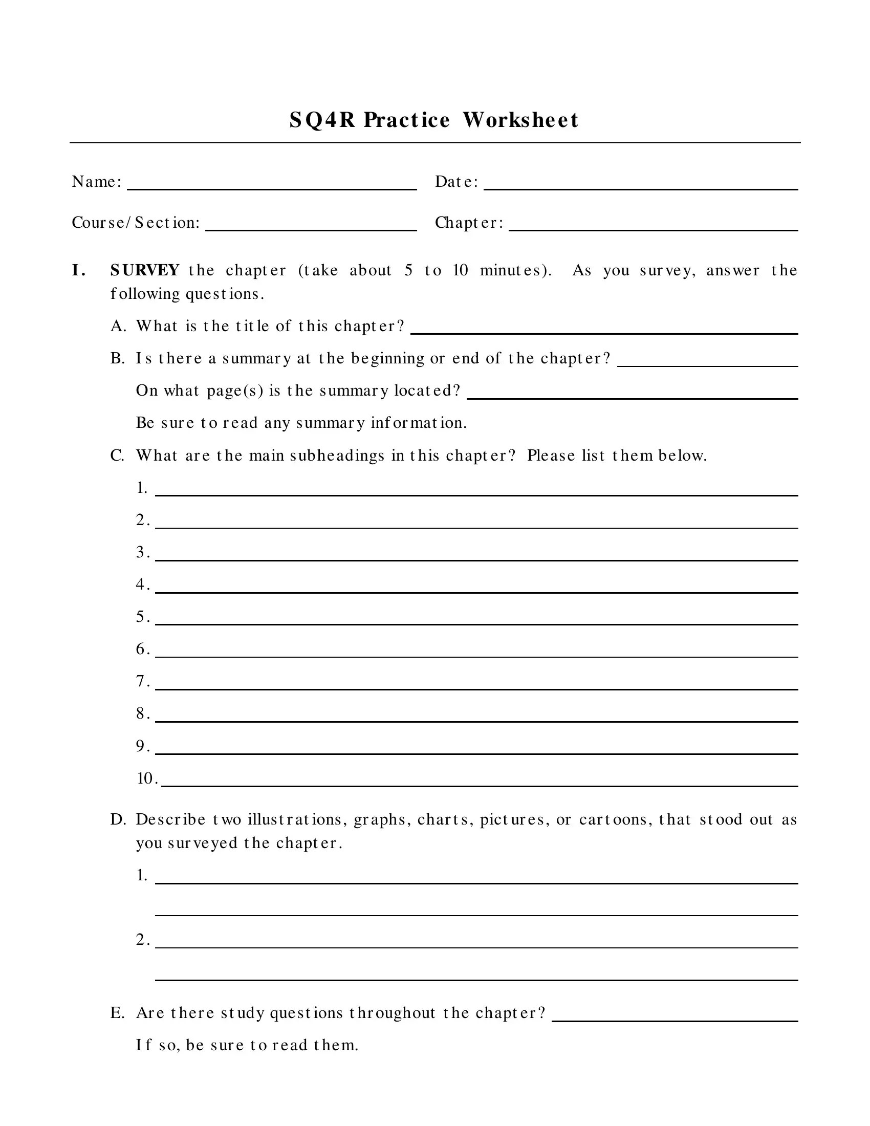 Sq4R Practice Form ≡ Fill Out Printable PDF Forms Online