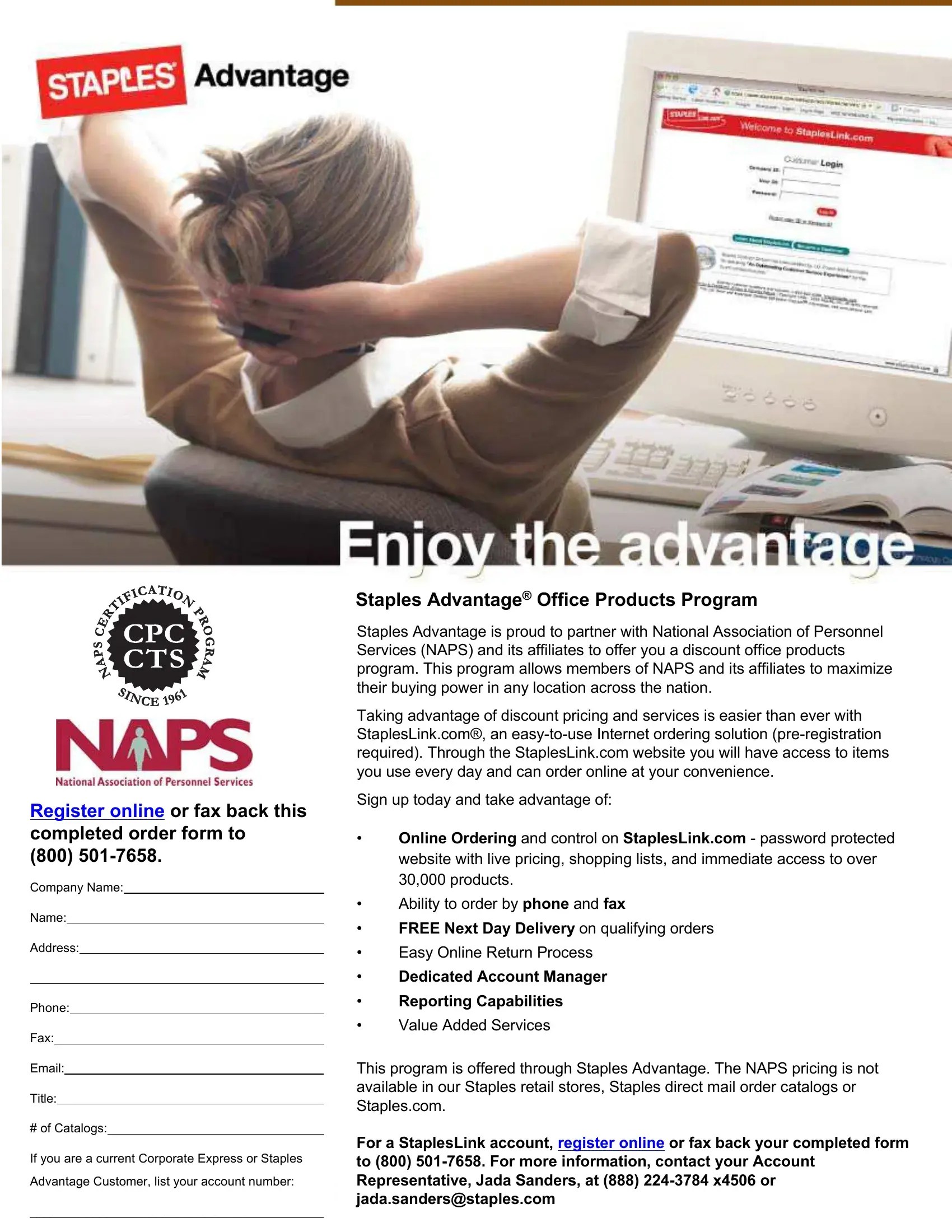 Staples Advantage Program Form ≡ Fill Out Printable PDF Forms Online