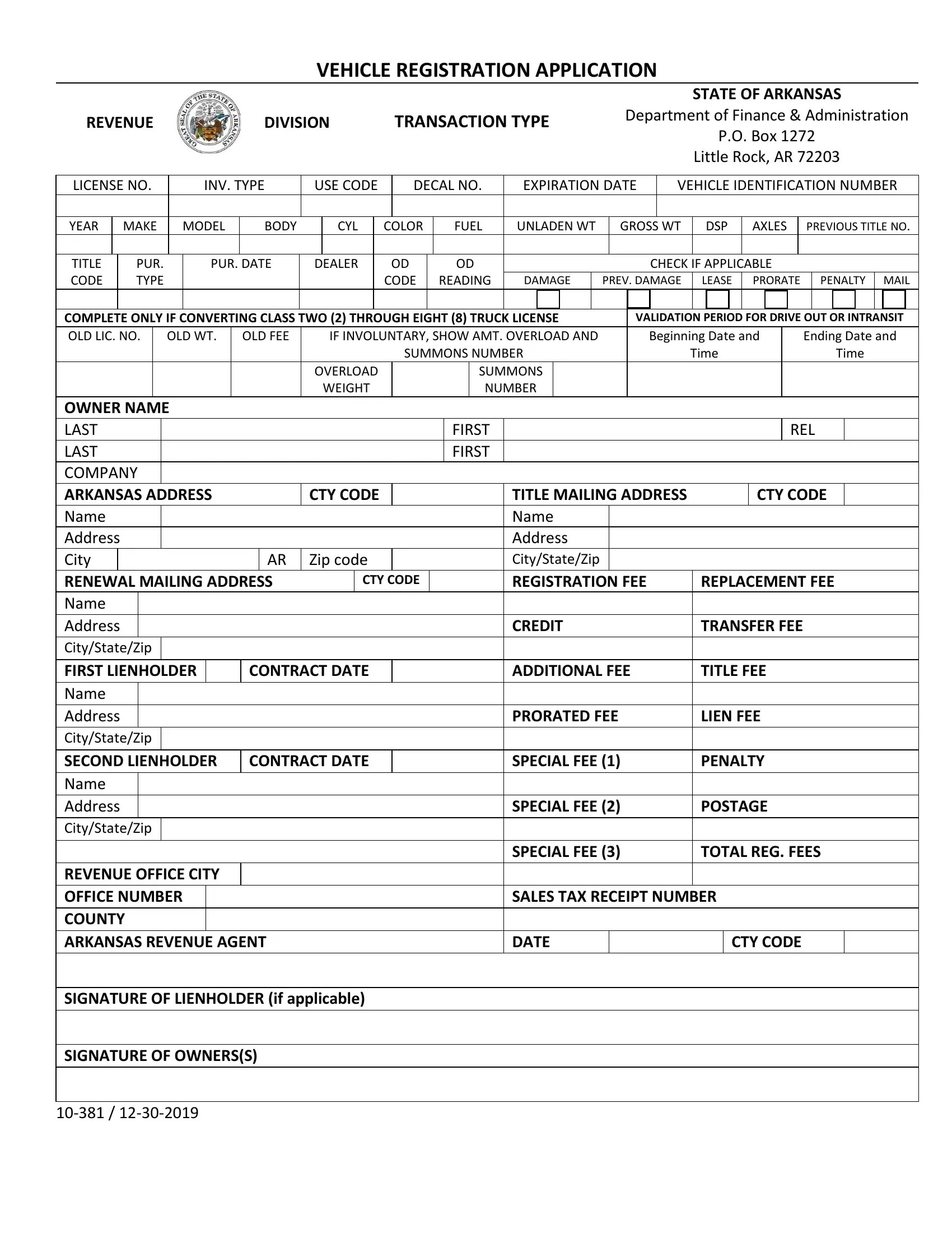 Vehicle Registration Application PDF Form FormsPal