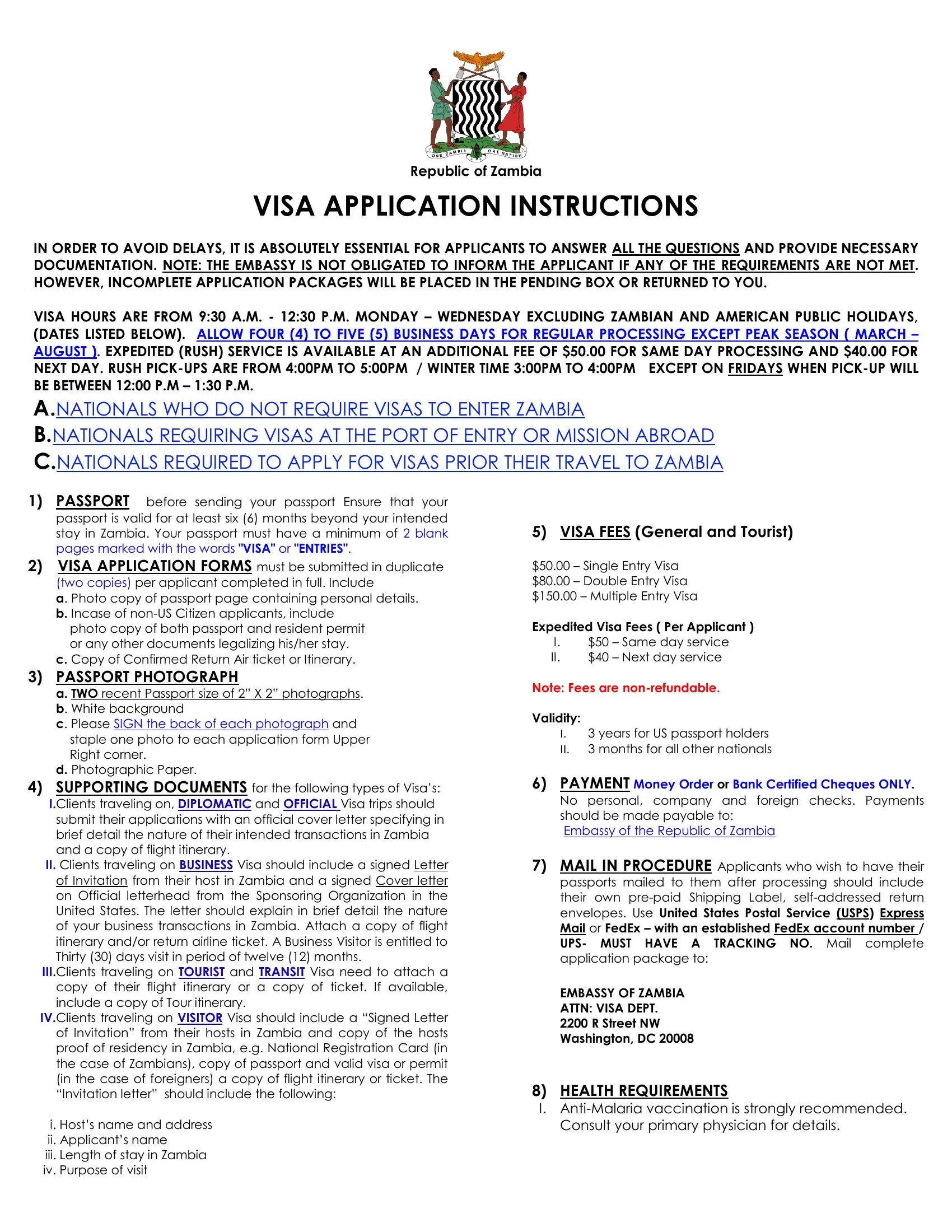 Zambian Passport Application PDF Form FormsPal