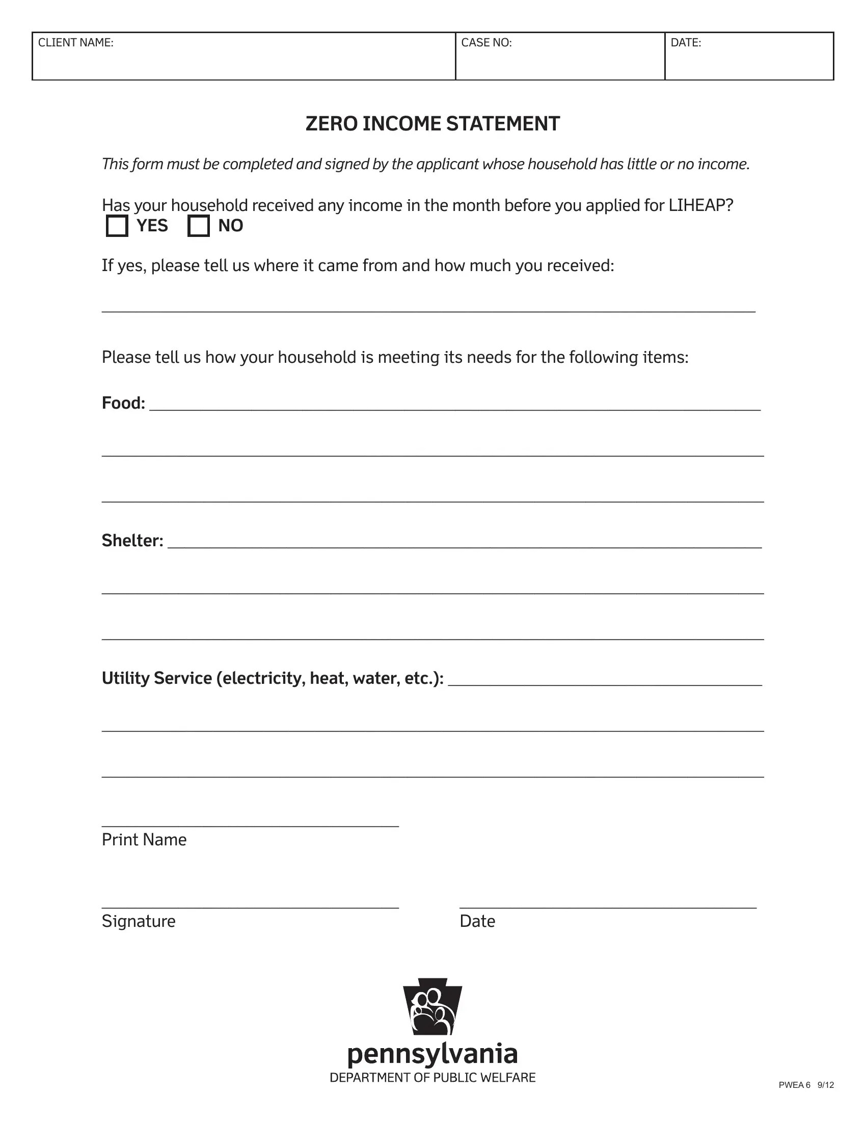 Zero Statement Apply PDF Form FormsPal