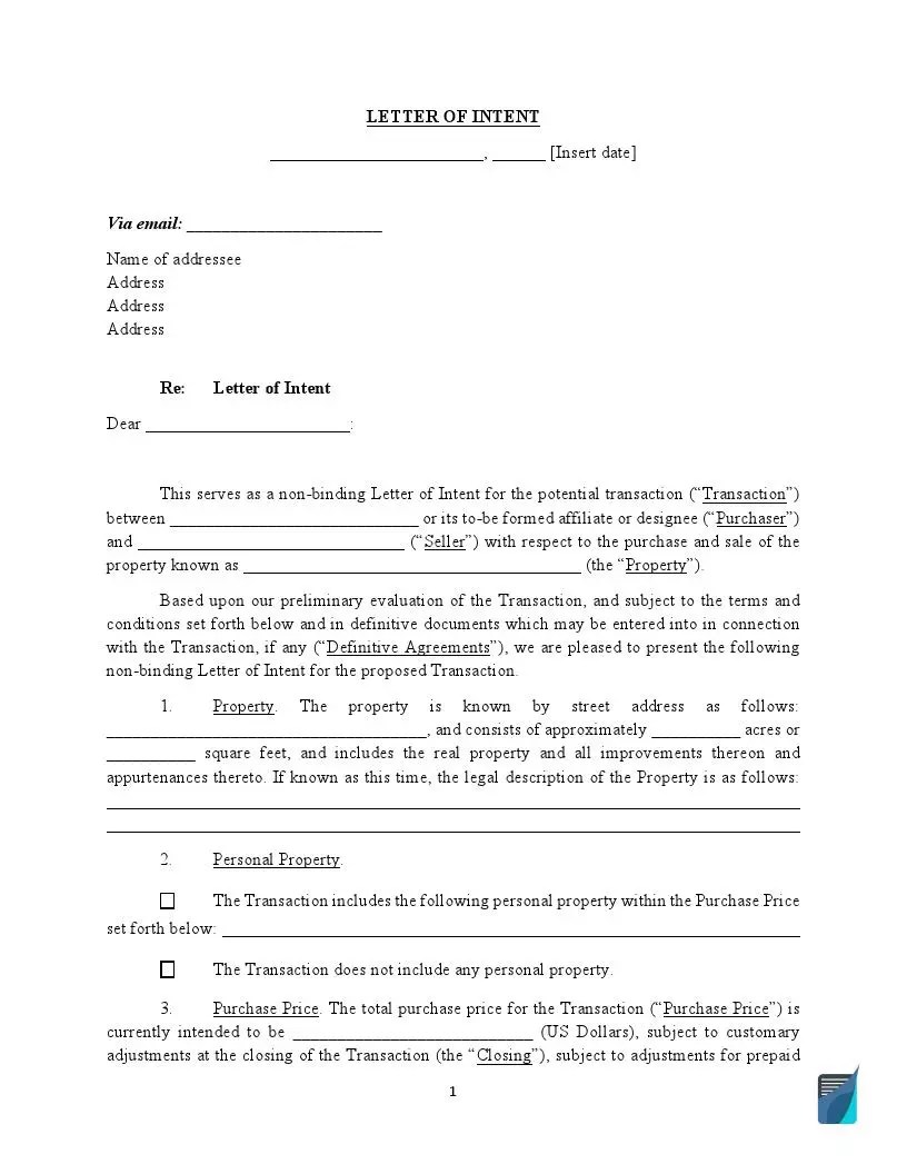 Sample Letter Of Intent To Purchase Commercial Real Estate Sample Letter Of Intent To Purchase Commercial Real Estate
